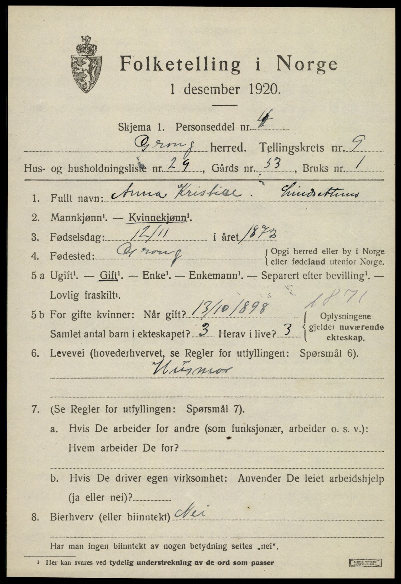 SAT, Folketelling 1920 for 1742 Grong herred, 1920, s. 5577