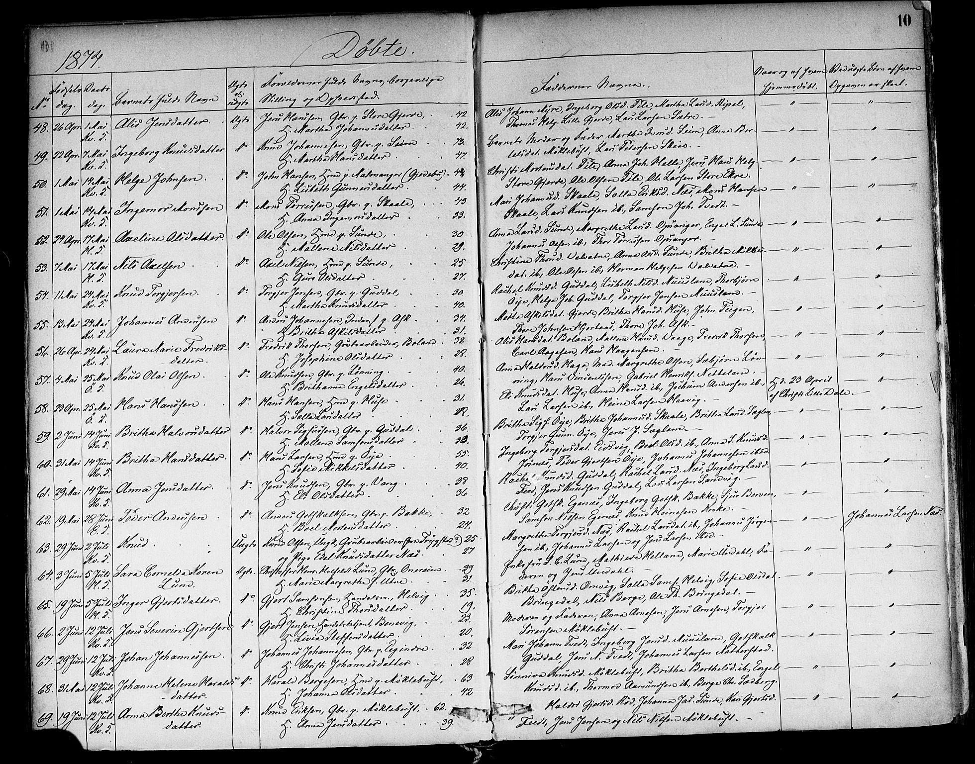 Kvinnherad sokneprestembete, AV/SAB-A-76401/H/Haa: Ministerialbok nr. A 9, 1873-1886, s. 10