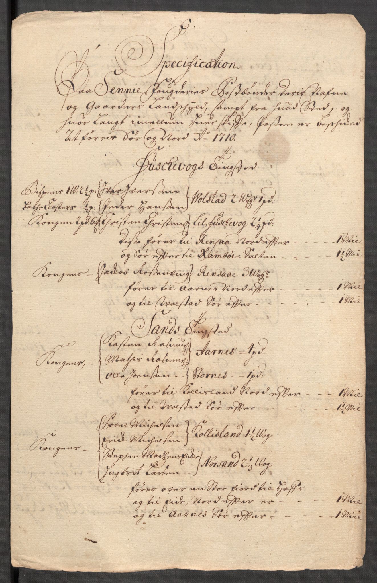 Rentekammeret inntil 1814, Reviderte regnskaper, Fogderegnskap, AV/RA-EA-4092/R68/L4757: Fogderegnskap Senja og Troms, 1708-1710, s. 288