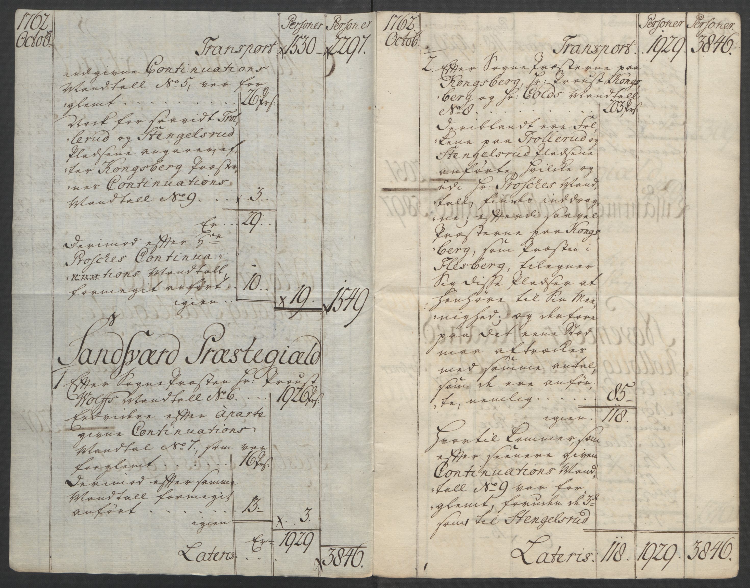 Rentekammeret inntil 1814, Reviderte regnskaper, Fogderegnskap, AV/RA-EA-4092/R24/L1672: Ekstraskatten Numedal og Sandsvær, 1762-1767, s. 116