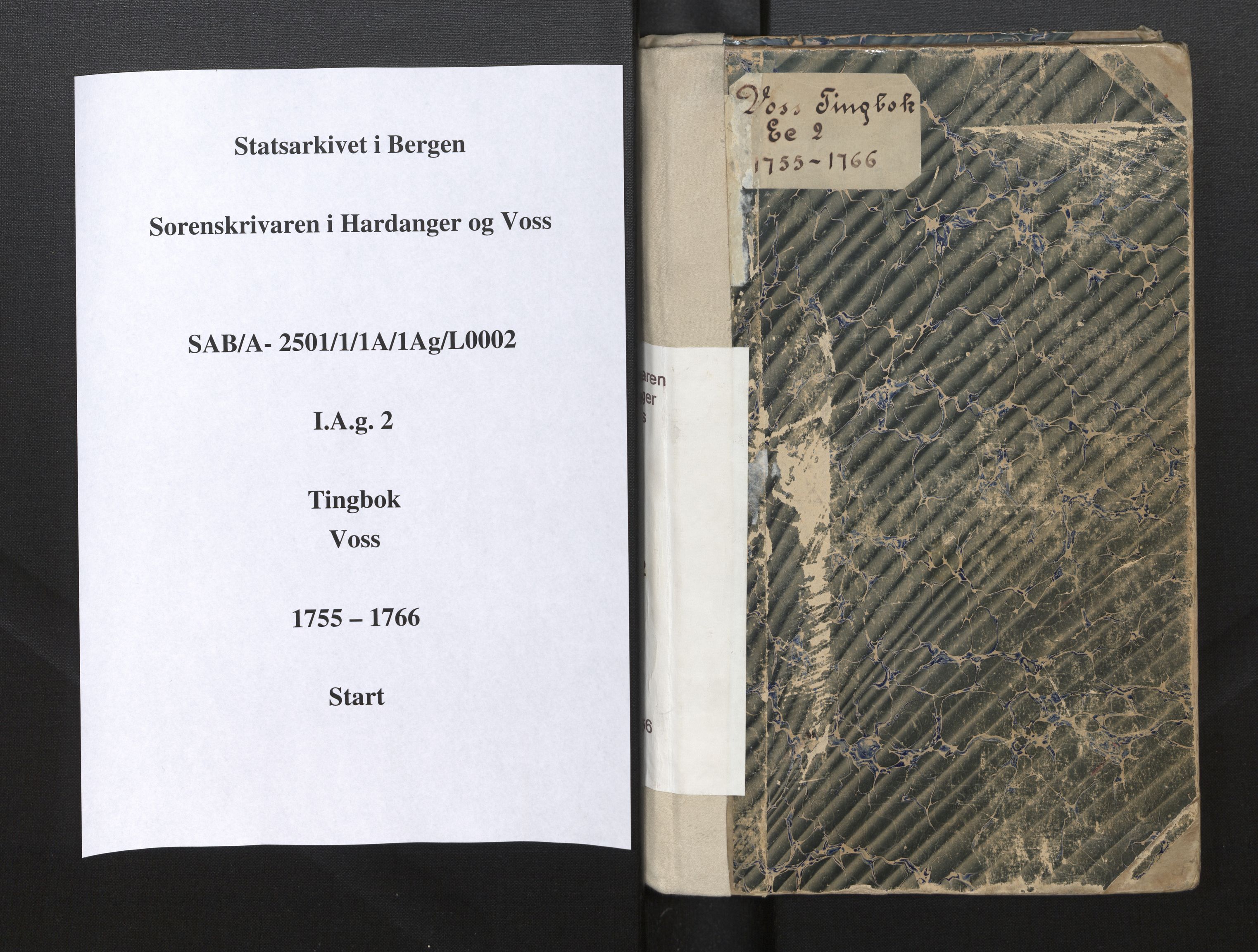 Hardanger og Voss sorenskriveri, SAB/A-2501/1/1A/1Ag/L0002: Tingbok for Voss, 1755-1766