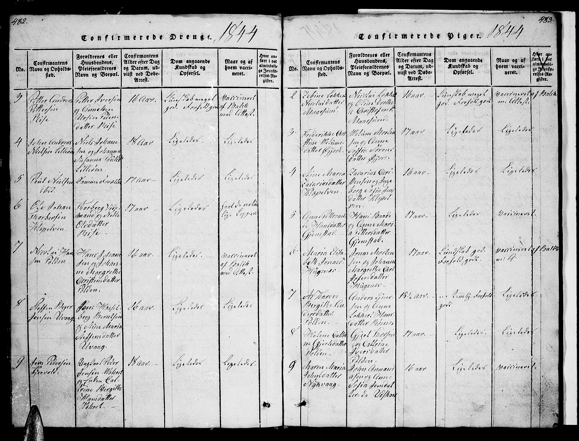 Ministerialprotokoller, klokkerbøker og fødselsregistre - Nordland, AV/SAT-A-1459/891/L1312: Klokkerbok nr. 891C01, 1820-1856, s. 482-483