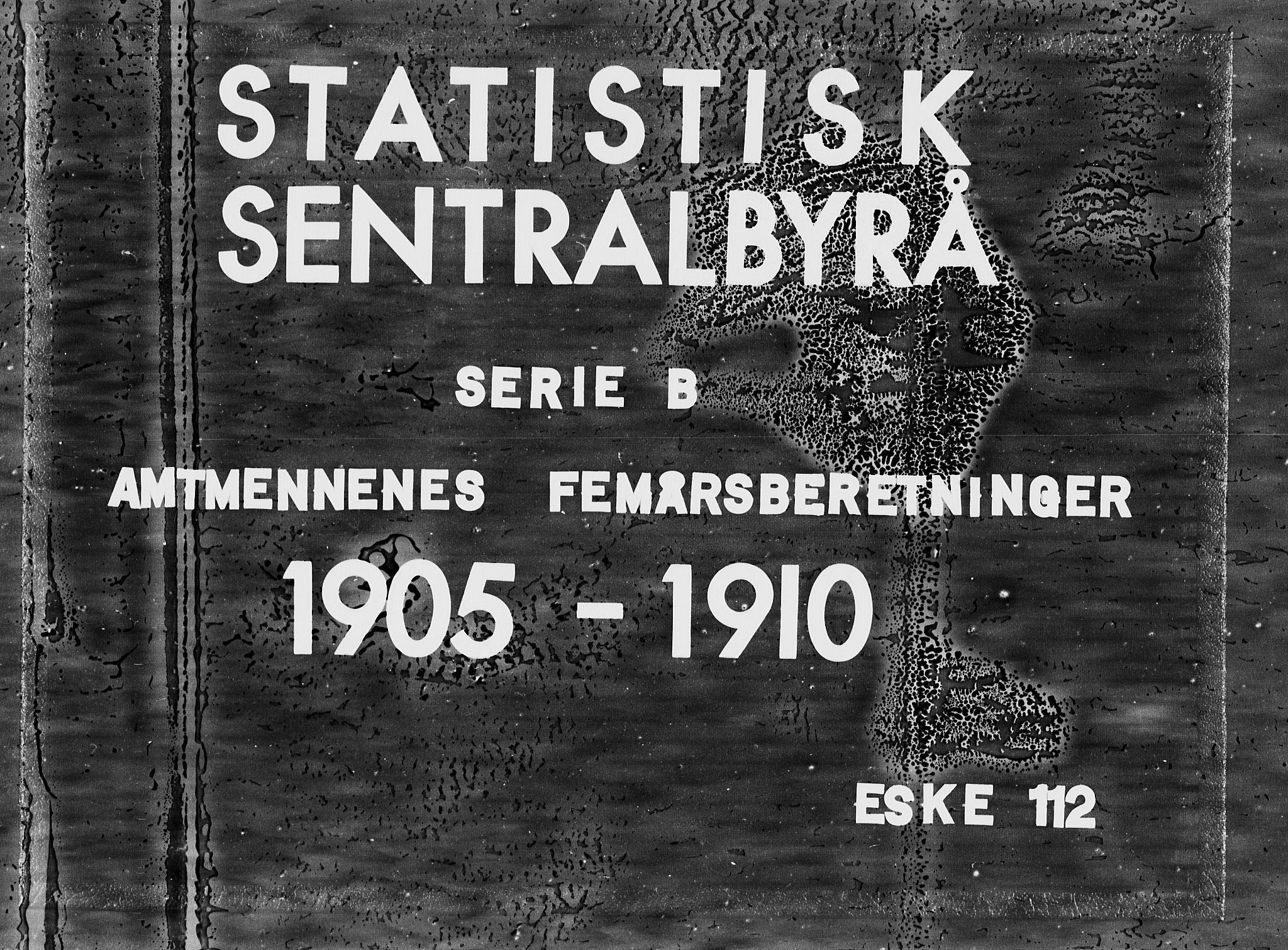 Statistisk sentralbyrå, Næringsøkonomiske emner, Generelt - Amtmennenes femårsberetninger, AV/RA-S-2233/F/Fa/L0112: --, 1910, s. 1