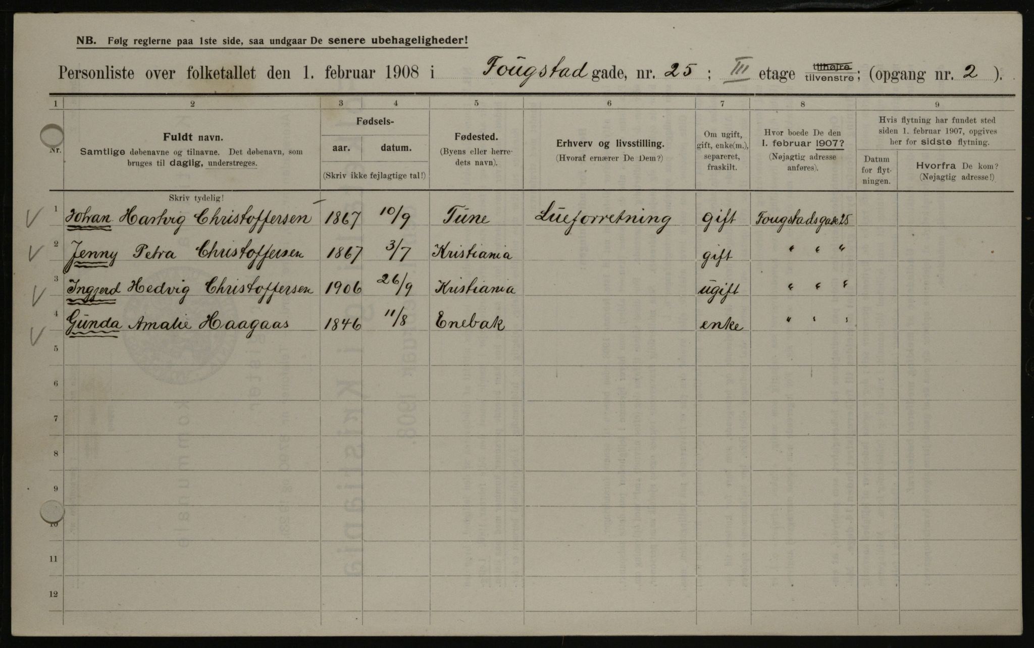 OBA, Kommunal folketelling 1.2.1908 for Kristiania kjøpstad, 1908, s. 22979