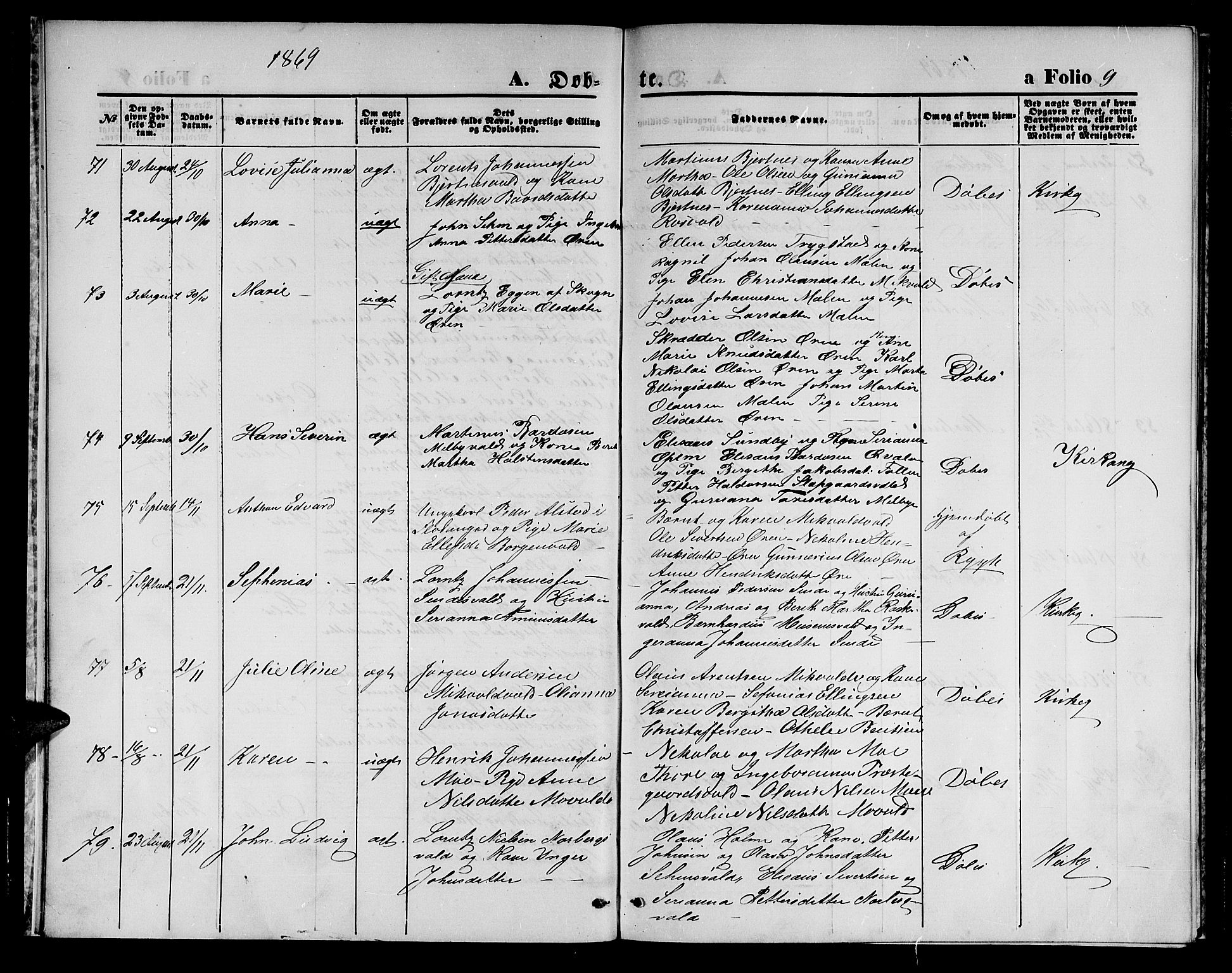 Ministerialprotokoller, klokkerbøker og fødselsregistre - Nord-Trøndelag, SAT/A-1458/723/L0255: Klokkerbok nr. 723C03, 1869-1879, s. 9