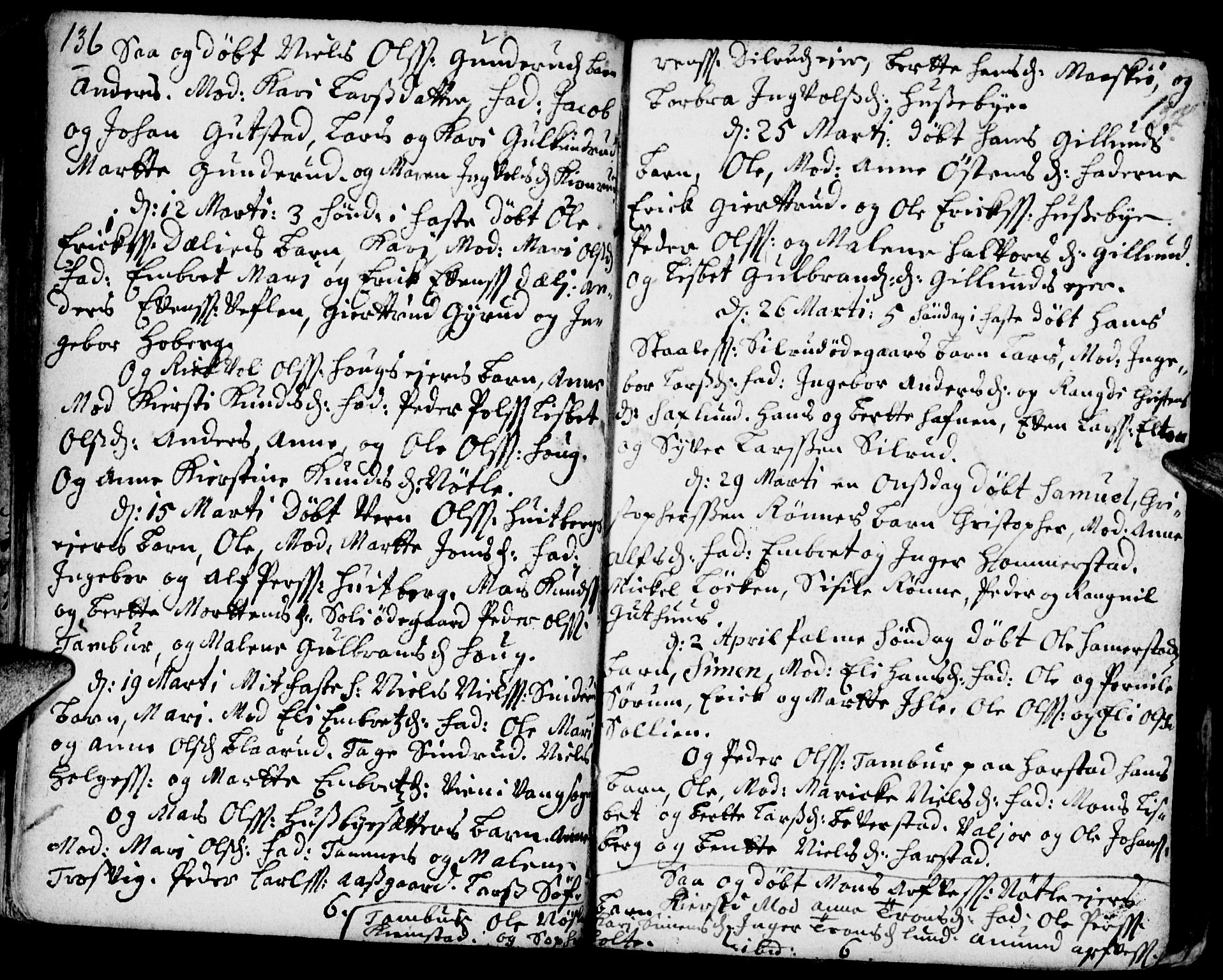 Stange prestekontor, AV/SAH-PREST-002/K/L0002: Ministerialbok nr. 2, 1724-1740, s. 136-137