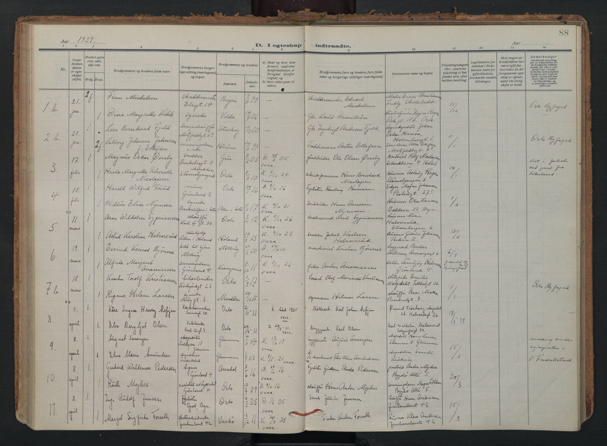 Vaterland prestekontor Kirkebøker, AV/SAO-A-10880/F/Fa/L0003: Ministerialbok nr. 3, 1922-1944, s. 88