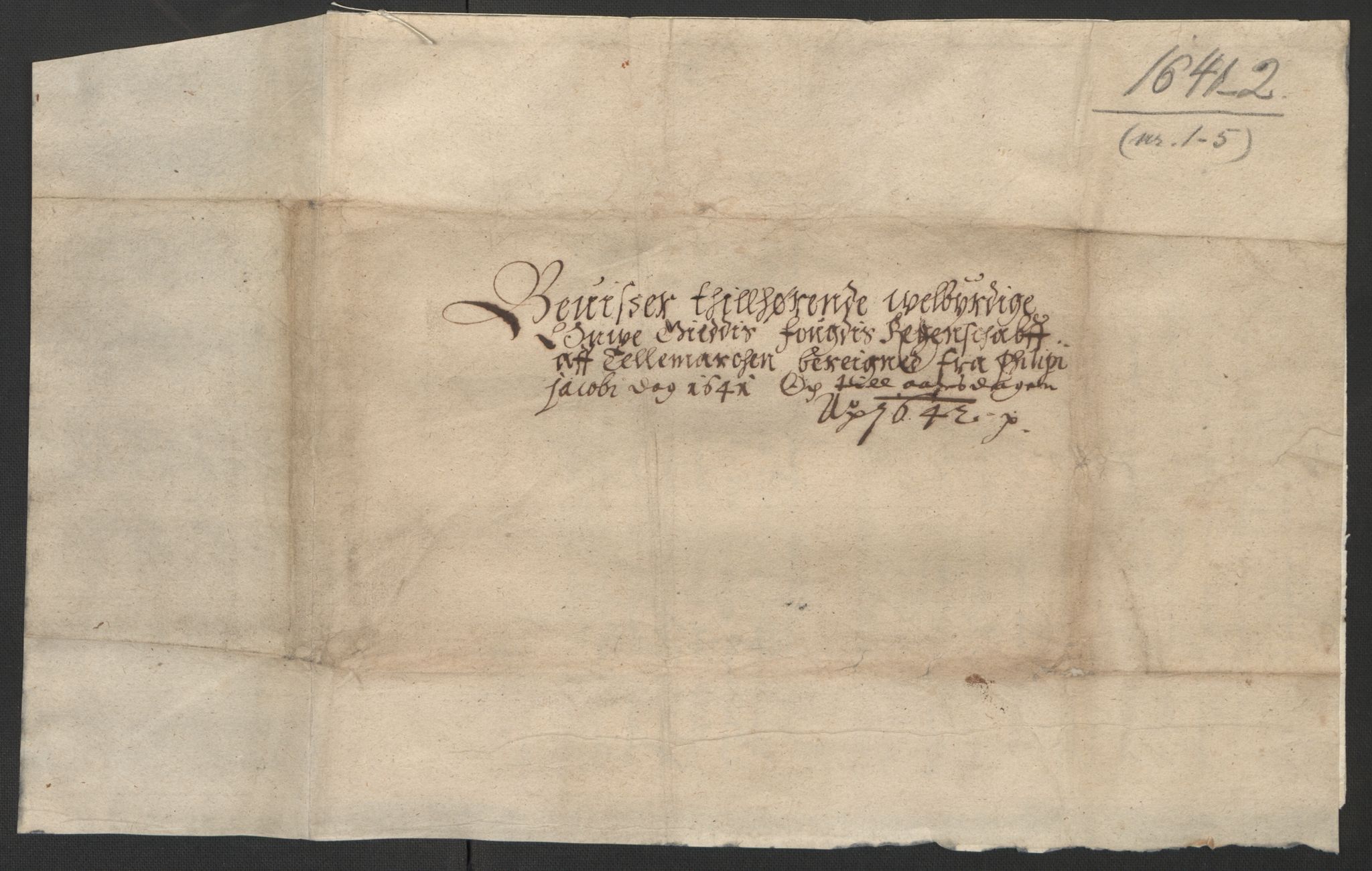 Rentekammeret inntil 1814, Reviderte regnskaper, Lensregnskaper, AV/RA-EA-5023/R/Rb/Rbp/L0026: Bratsberg len, 1641-1642