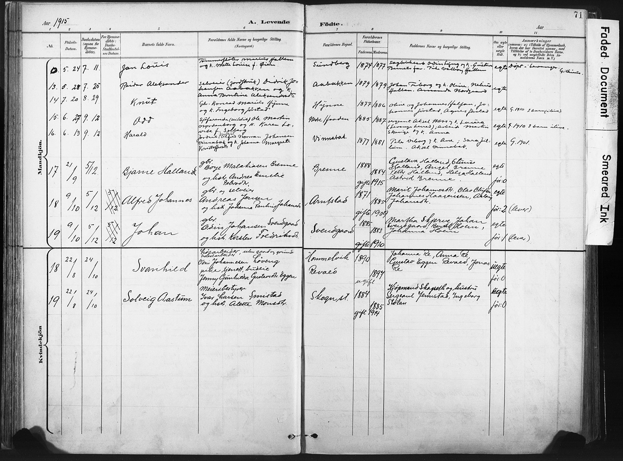 Ministerialprotokoller, klokkerbøker og fødselsregistre - Nord-Trøndelag, SAT/A-1458/717/L0162: Ministerialbok nr. 717A12, 1898-1923, s. 71