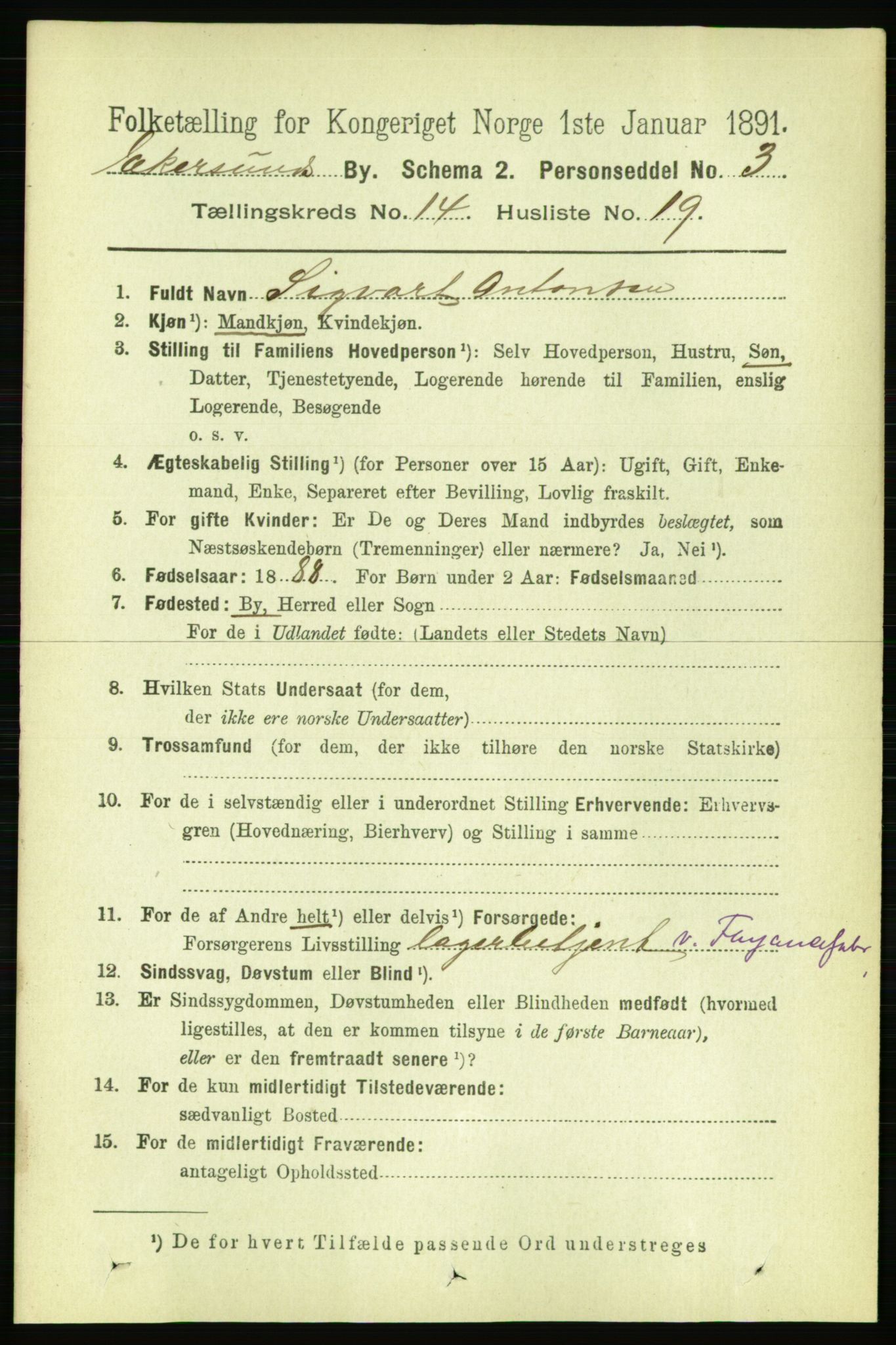 RA, Folketelling 1891 for 1101 Egersund ladested, 1891, s. 2785