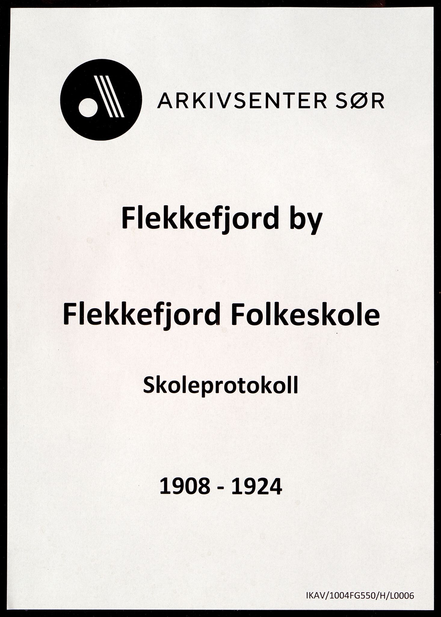 Flekkefjord By - Flekkefjord Folkeskole, IKAV/1004FG550/H/L0006: Skoleprotokoll, 1908-1924