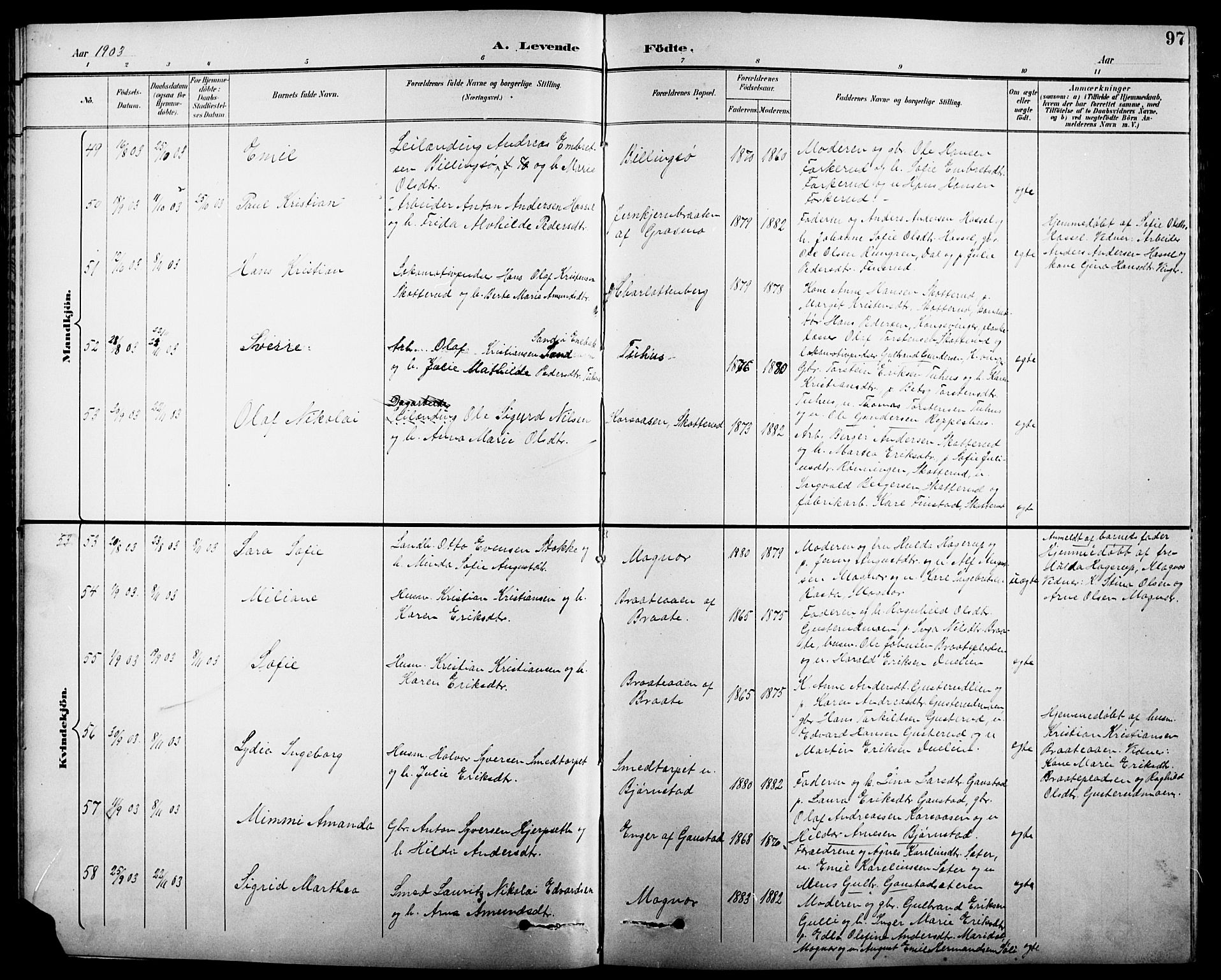 Eidskog prestekontor, AV/SAH-PREST-026/H/Ha/Hab/L0001: Klokkerbok nr. 1, 1895-1917, s. 97