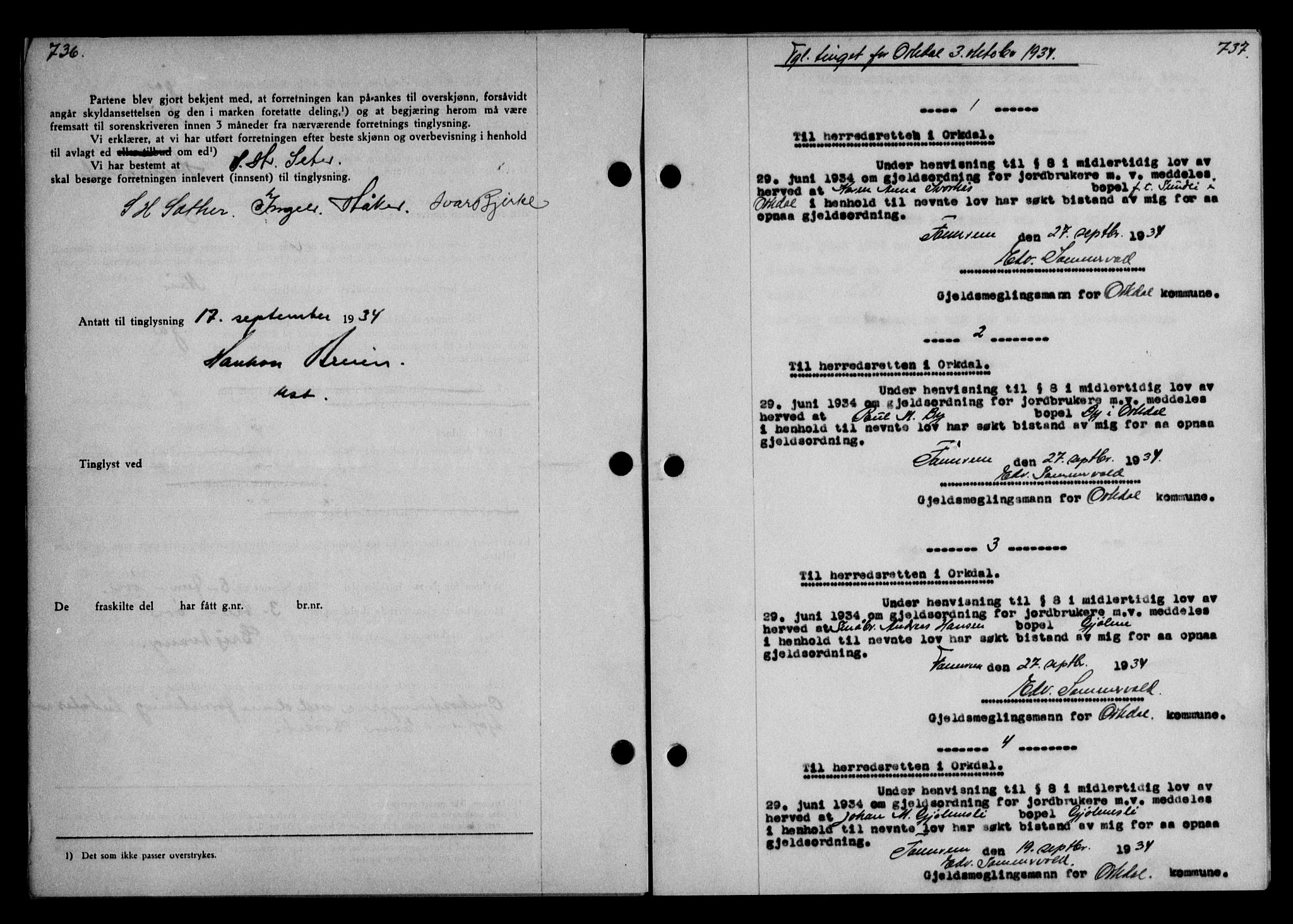 Orkdal sorenskriveri, SAT/A-4169/1/2/2C/L0047: Pantebok nr. 34, 1934-1934, Tingl.dato: 03.10.1934