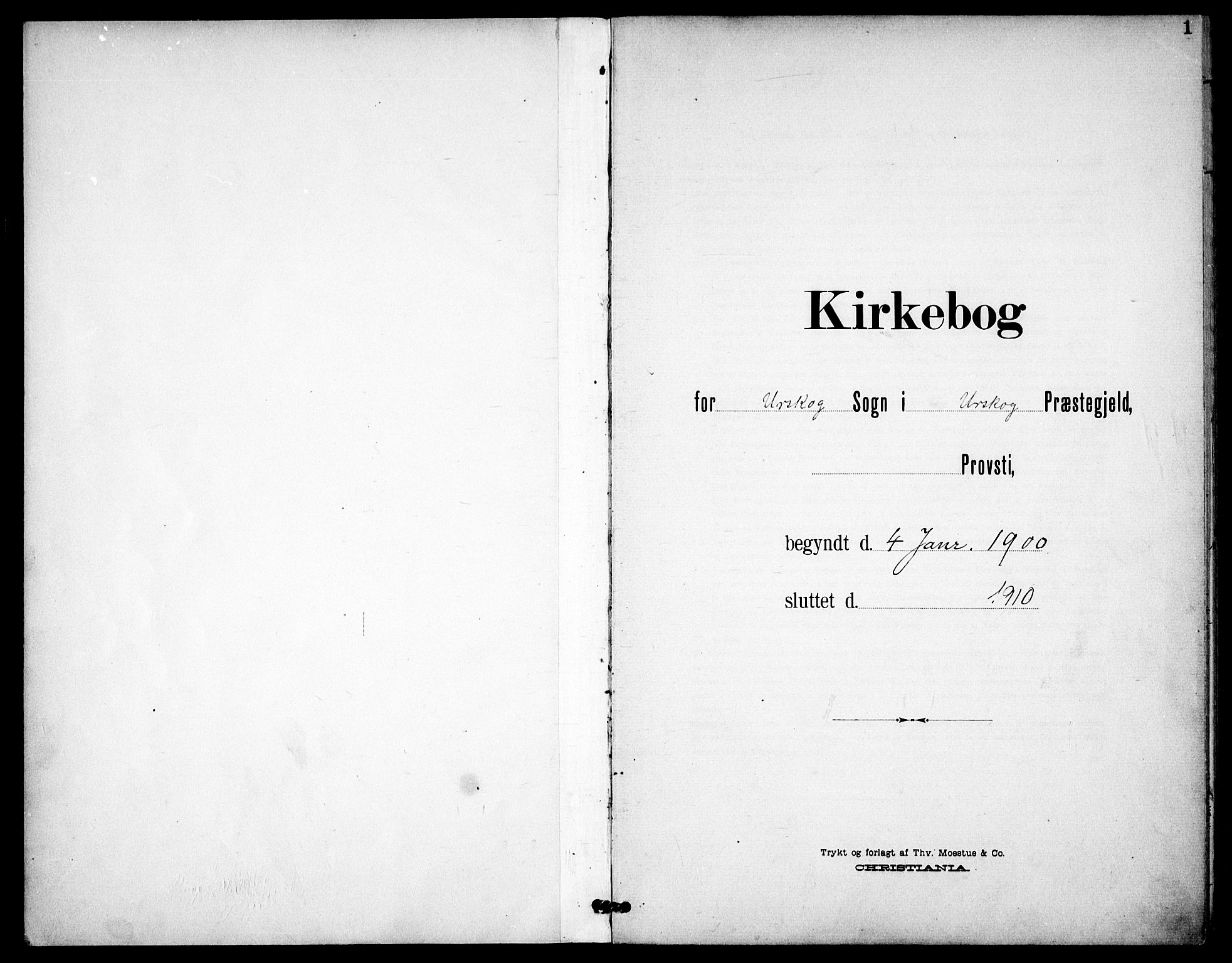 Aurskog prestekontor Kirkebøker, SAO/A-10304a/F/Fa/L0013: Ministerialbok nr. I 13, 1900-1910, s. 1
