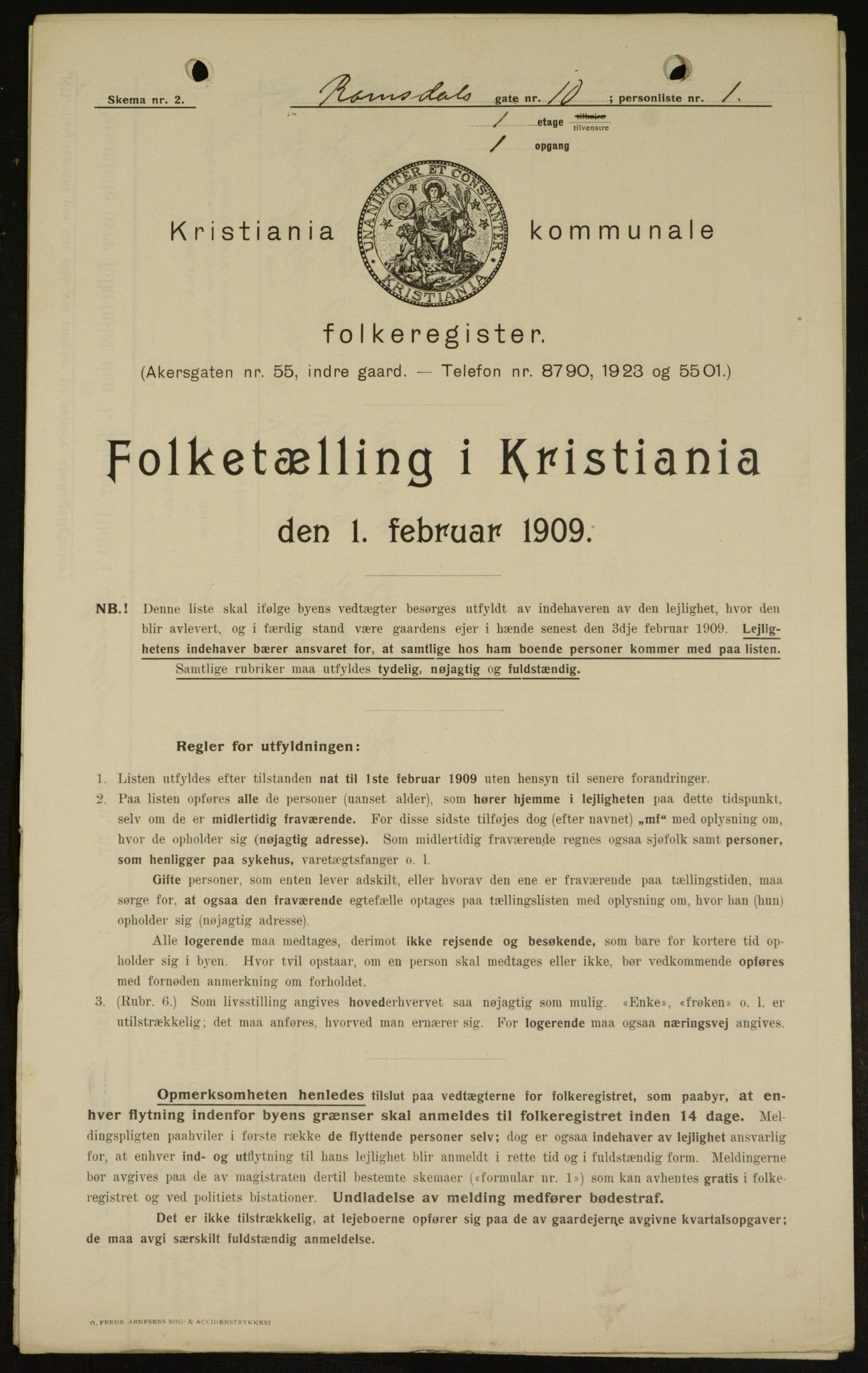 OBA, Kommunal folketelling 1.2.1909 for Kristiania kjøpstad, 1909, s. 75567