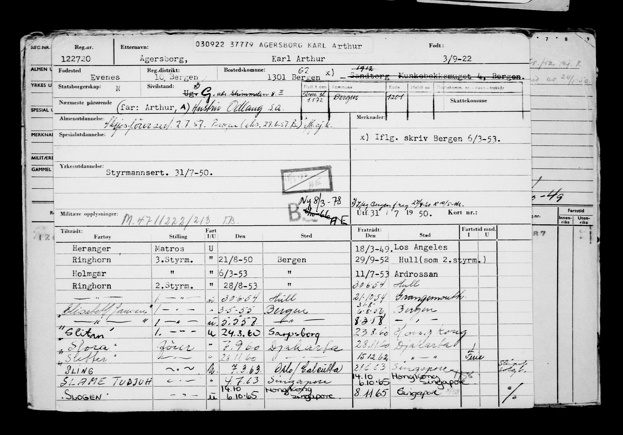 Direktoratet for sjømenn, AV/RA-S-3545/G/Gb/L0210: Hovedkort, 1922, s. 305