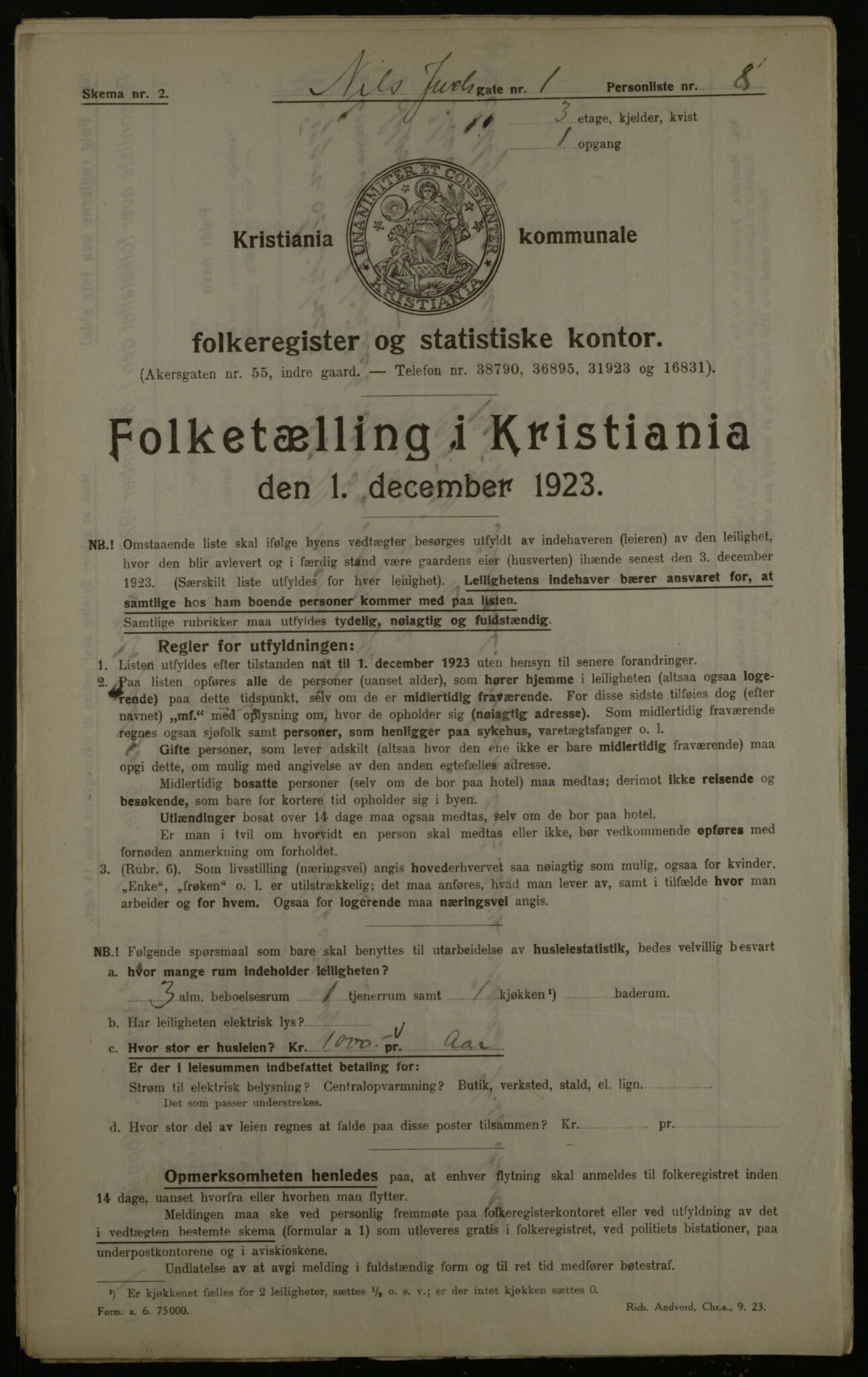 OBA, Kommunal folketelling 1.12.1923 for Kristiania, 1923, s. 77262