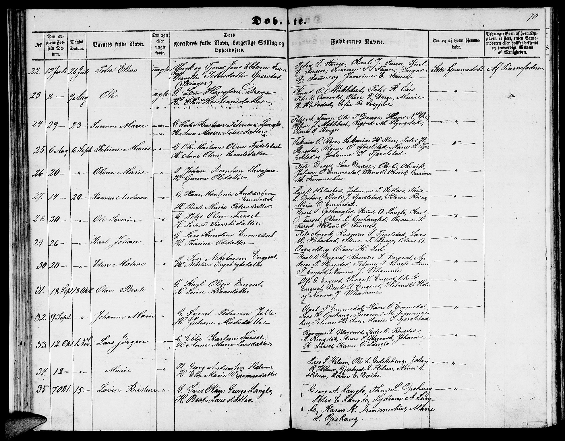 Ministerialprotokoller, klokkerbøker og fødselsregistre - Møre og Romsdal, AV/SAT-A-1454/520/L0291: Klokkerbok nr. 520C03, 1854-1881, s. 70