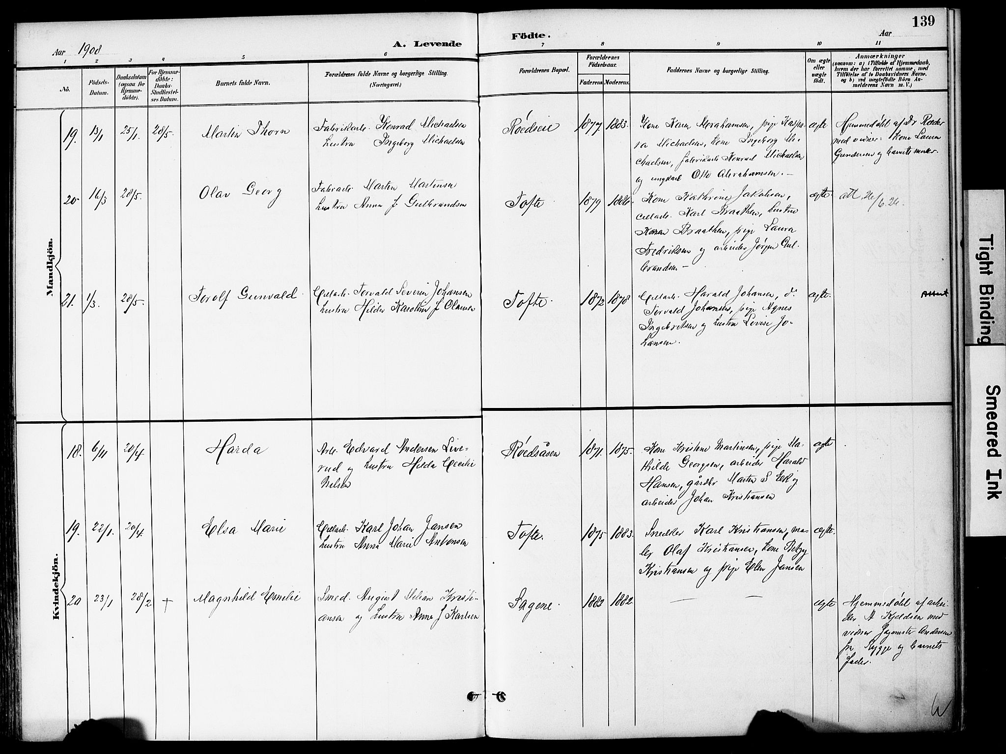 Hurum kirkebøker, AV/SAKO-A-229/F/Fa/L0015: Ministerialbok nr. 15, 1896-1908, s. 139