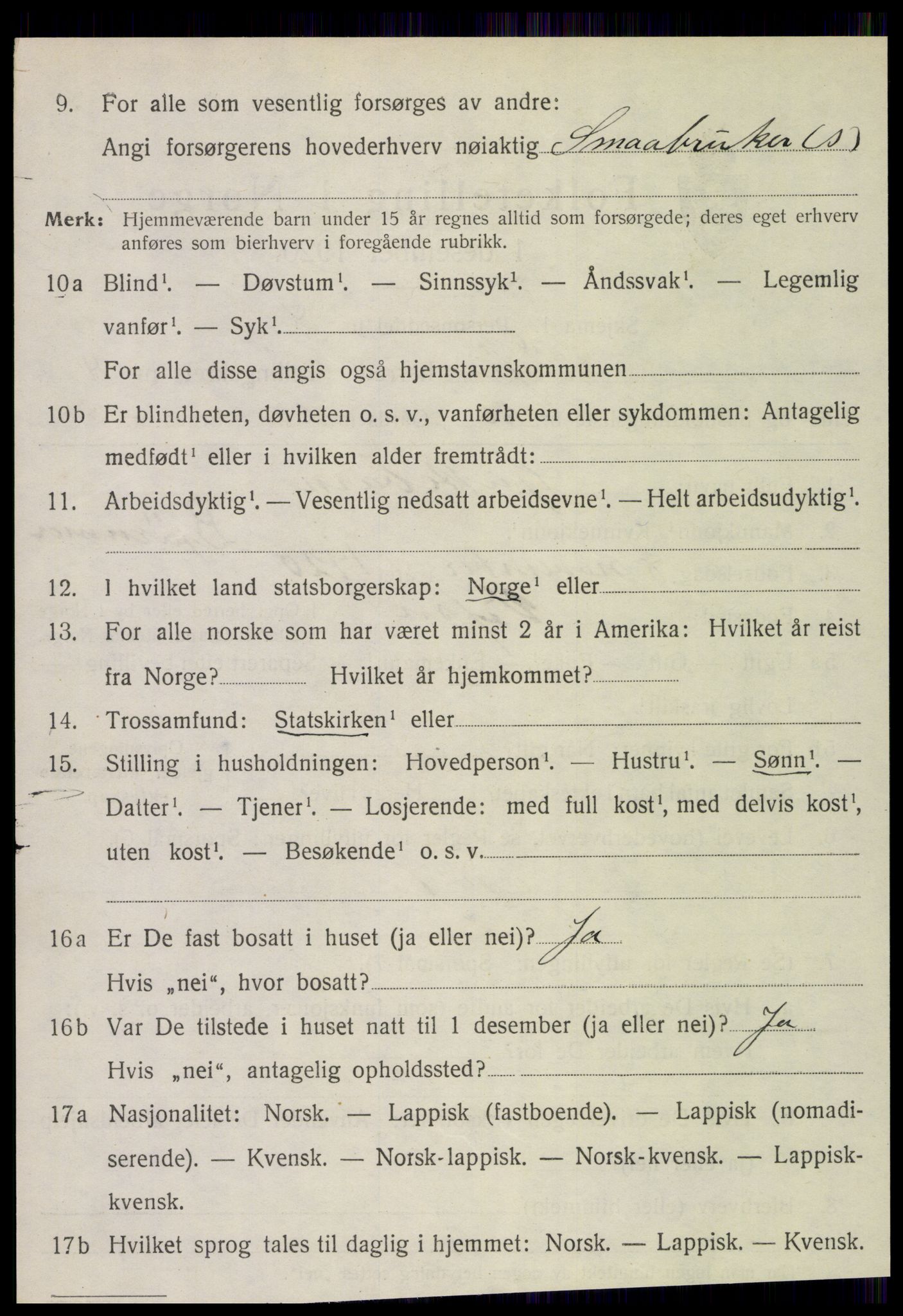 SAT, Folketelling 1920 for 1824 Vefsn herred, 1920, s. 3170