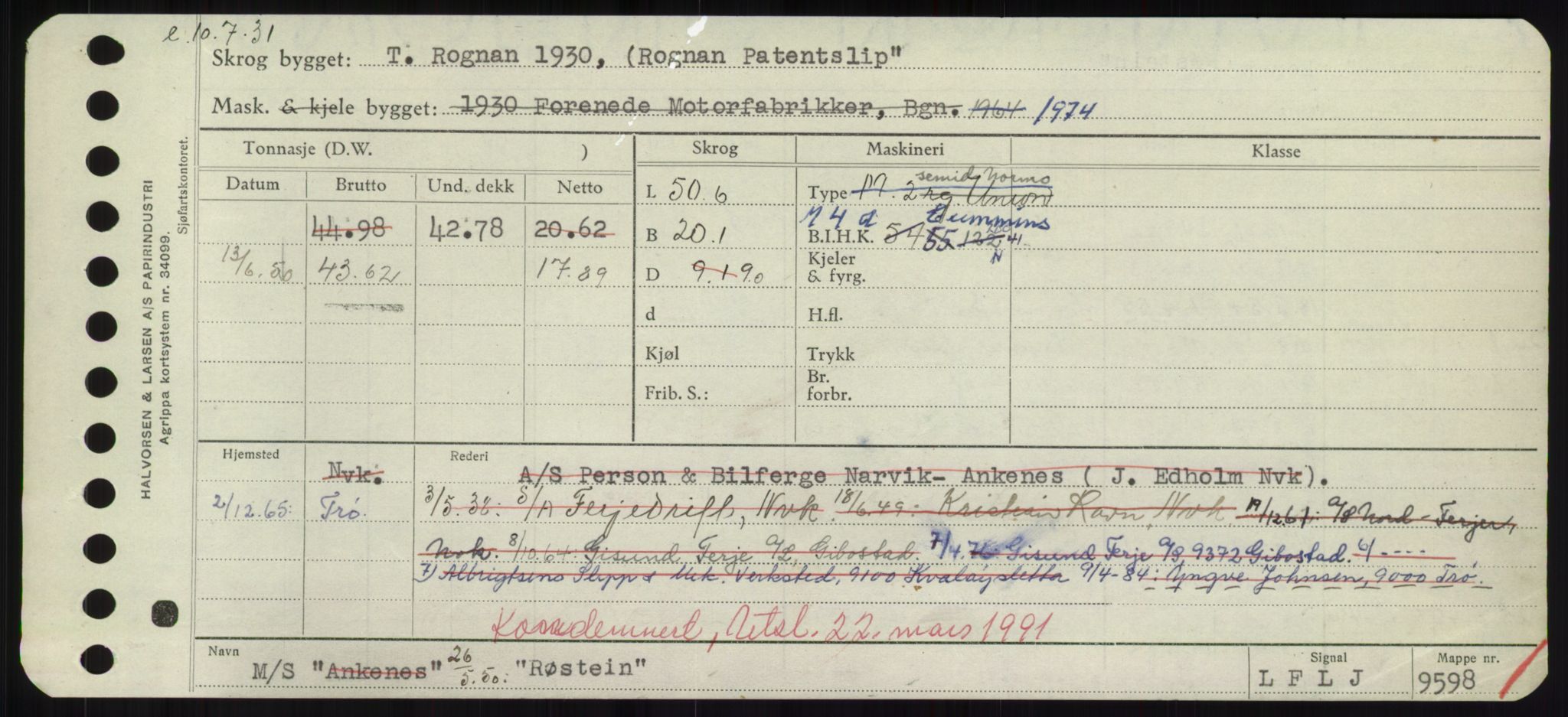 Sjøfartsdirektoratet med forløpere, Skipsmålingen, AV/RA-S-1627/H/Hd/L0031: Fartøy, Rju-Sam, s. 471