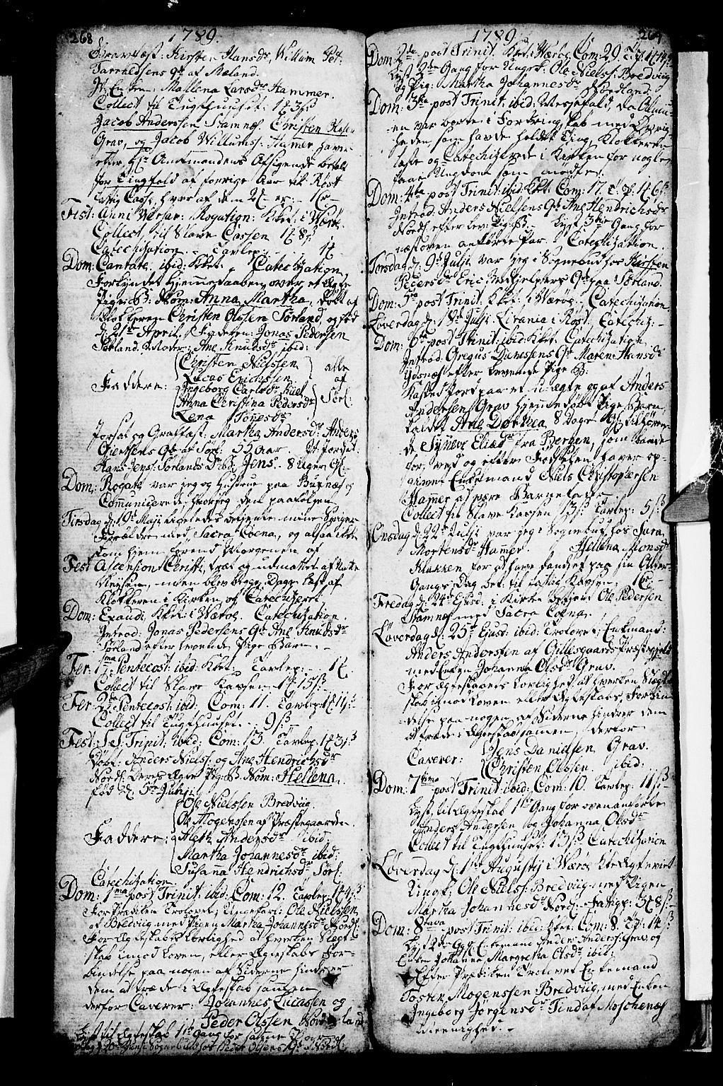 Ministerialprotokoller, klokkerbøker og fødselsregistre - Nordland, AV/SAT-A-1459/807/L0118: Ministerialbok nr. 807A01, 1752-1798, s. 268-269