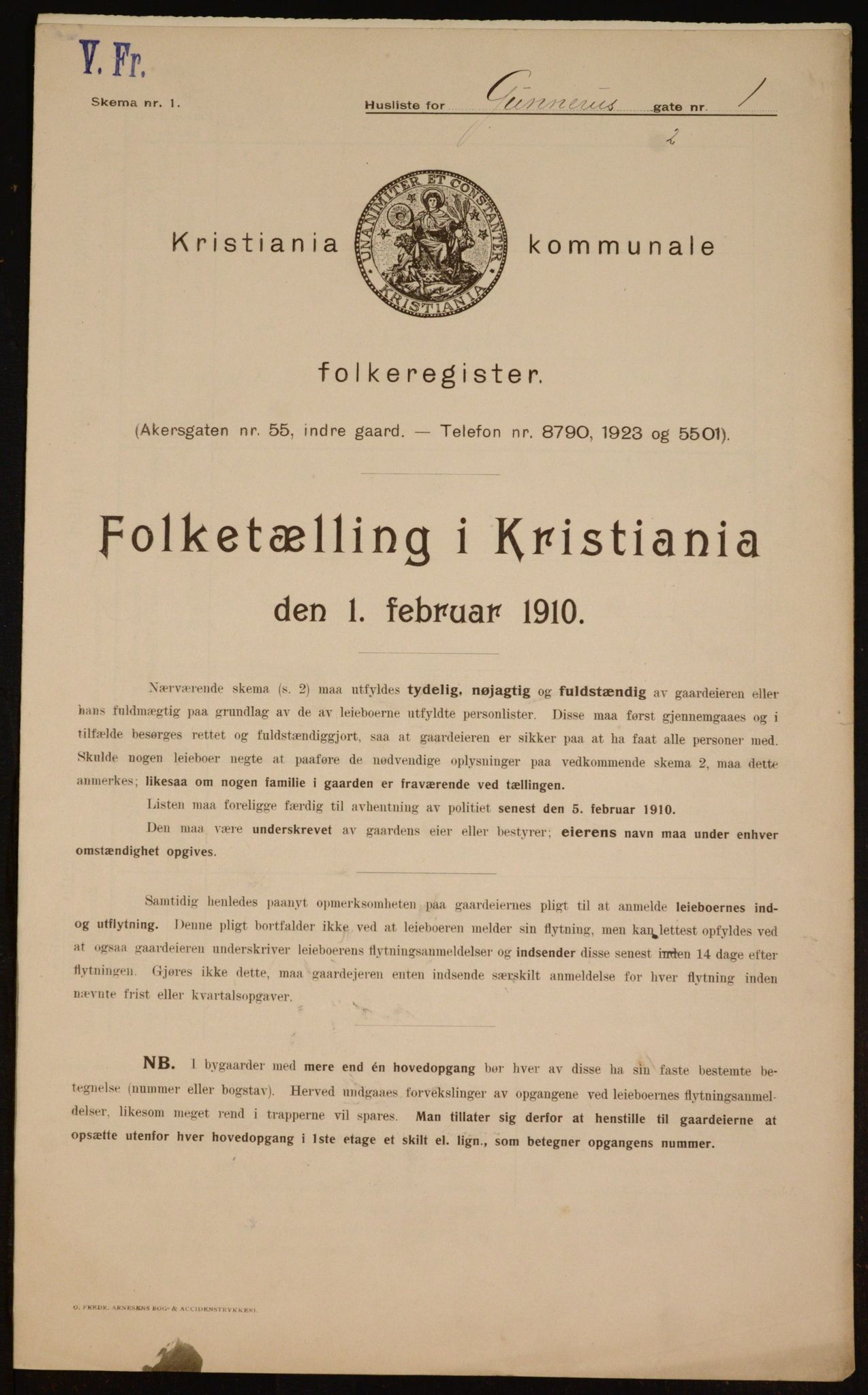 OBA, Kommunal folketelling 1.2.1910 for Kristiania, 1910, s. 4985