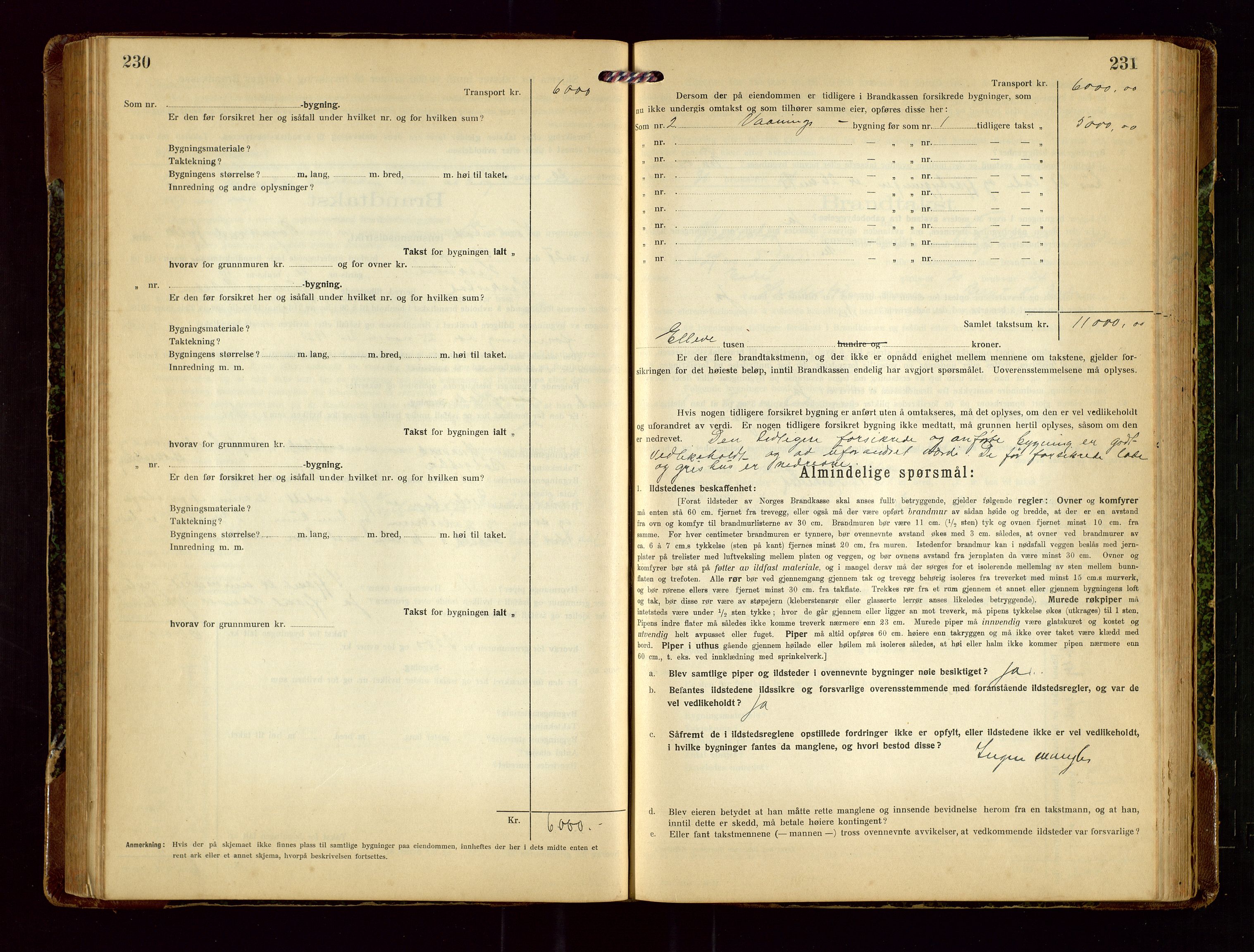 Heskestad lensmannskontor, AV/SAST-A-100304/Gob/L0003: "Brandtakstprotokoll", 1922-1934, s. 230-231