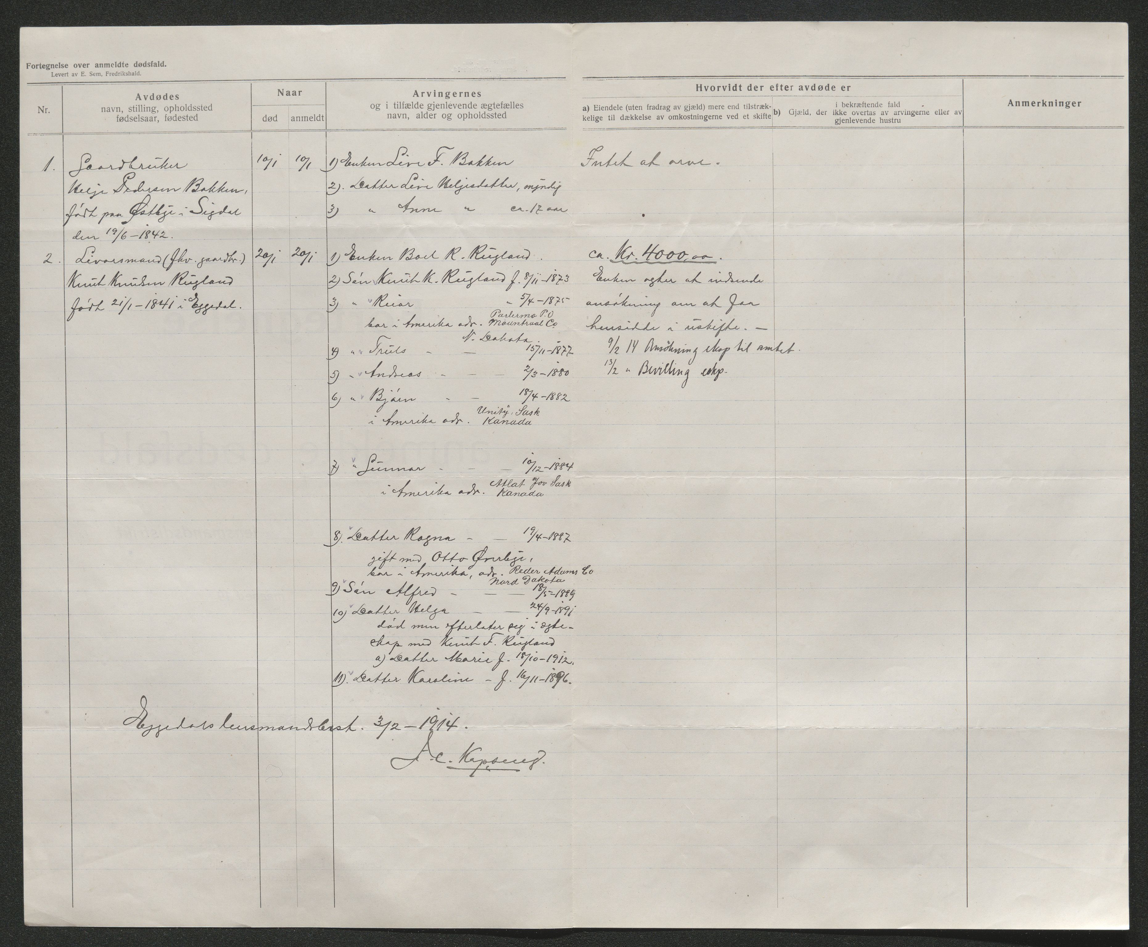 Eiker, Modum og Sigdal sorenskriveri, AV/SAKO-A-123/H/Ha/Hab/L0037: Dødsfallsmeldinger, 1914-1915, s. 552