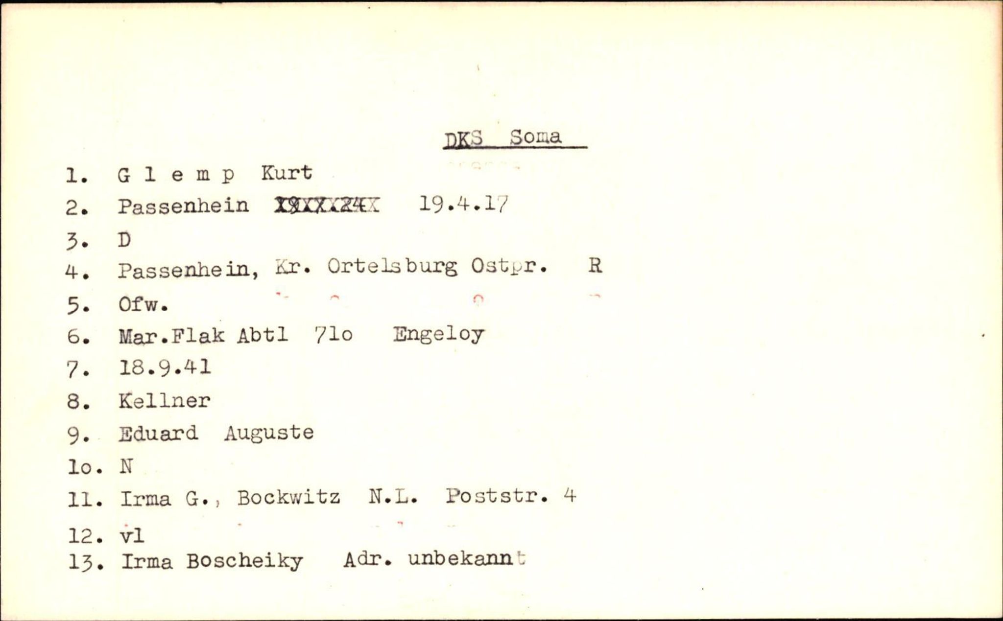 Hjemsendte tyskere , RA/RAFA-6487/D/Da/L0002: Gleeske-Krause, 1945-1947, s. 4