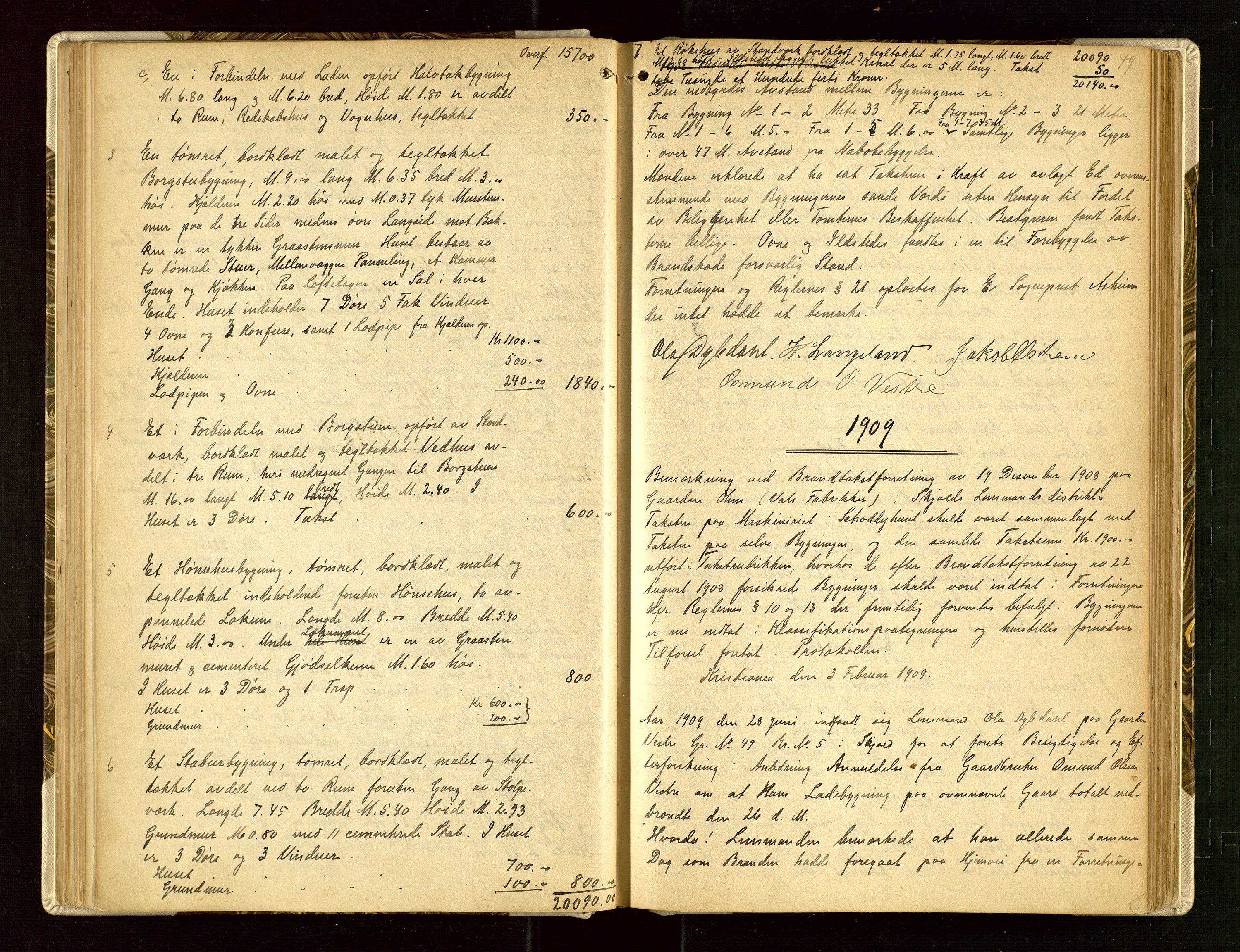 Skjold lensmannskontor, AV/SAST-A-100182/Goa/L0002: "Brandtaksasjons-Protokol for Skjolds Thinglag", 1890-1949, s. 48b-49a