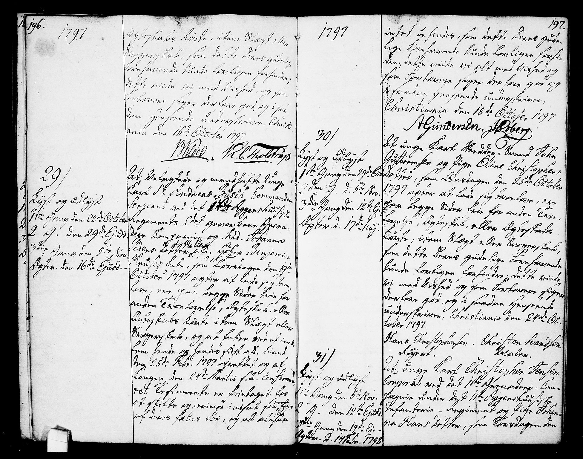 Oslo domkirke Kirkebøker, AV/SAO-A-10752/L/La/L0010: Forlovererklæringer nr. 10, 1789-1807, s. 196-197