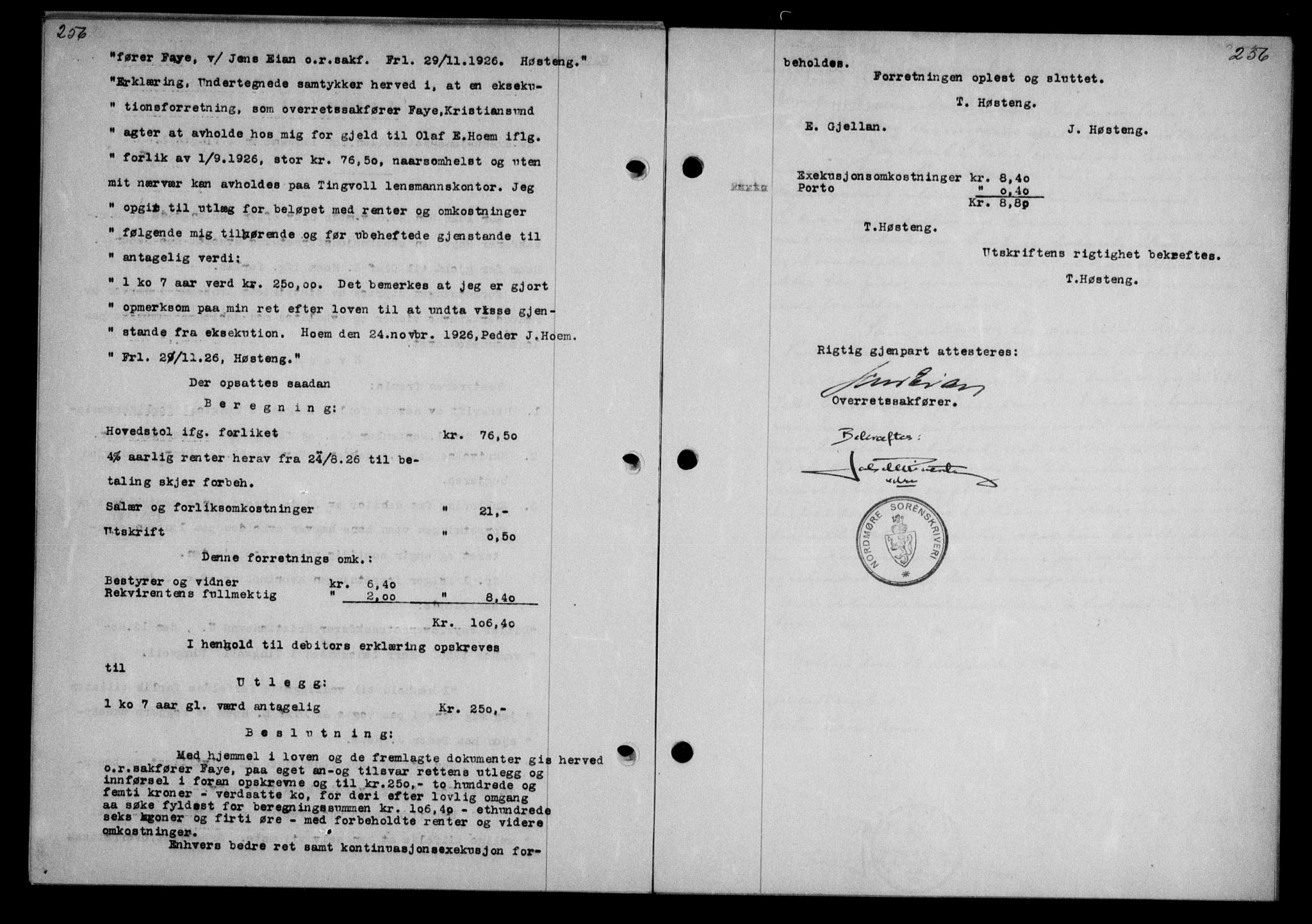 Nordmøre sorenskriveri, AV/SAT-A-4132/1/2/2Ca/L0061: Pantebok nr. 51, 1926-1927, Tingl.dato: 20.12.1926