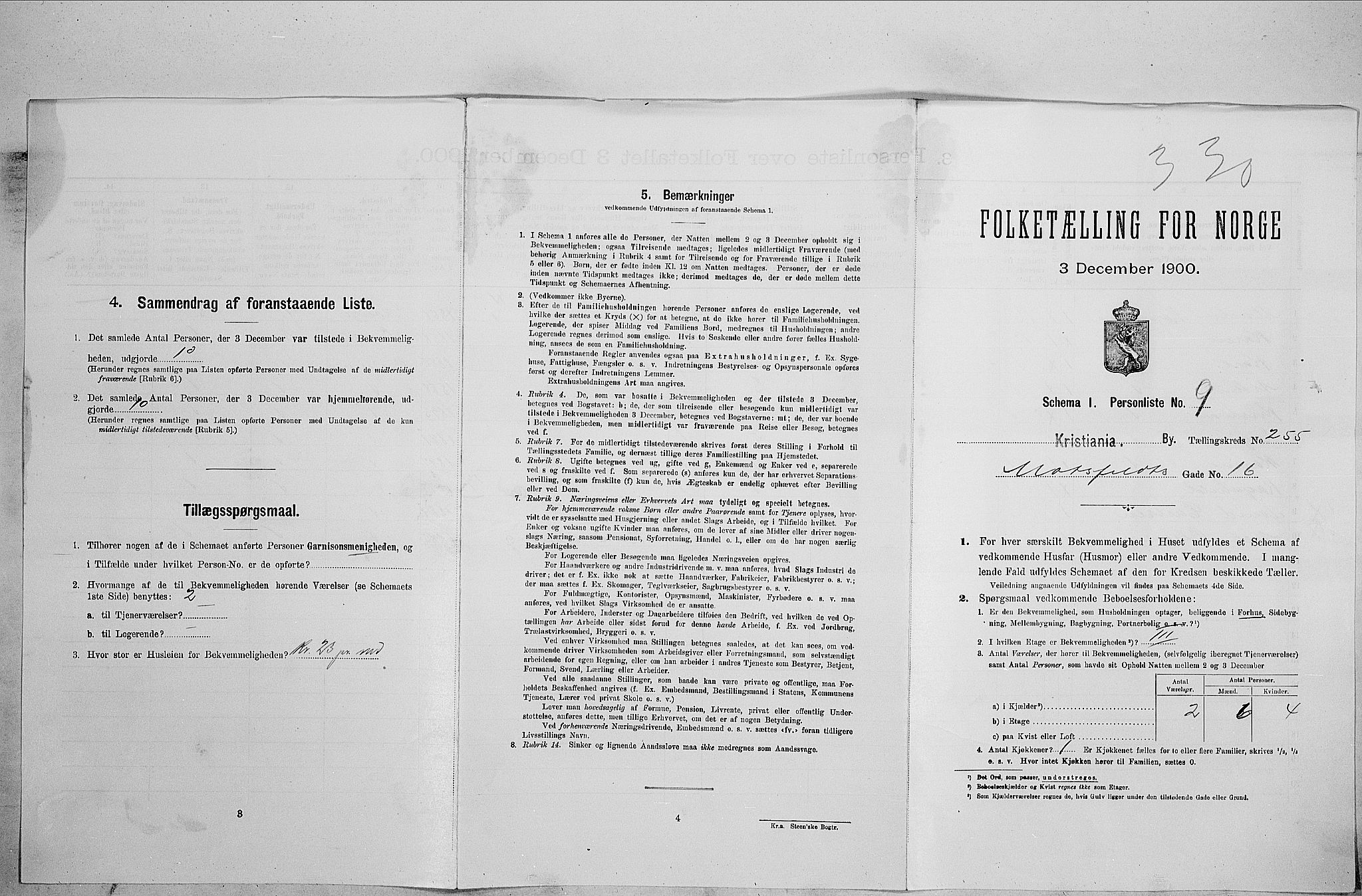 SAO, Folketelling 1900 for 0301 Kristiania kjøpstad, 1900, s. 59863