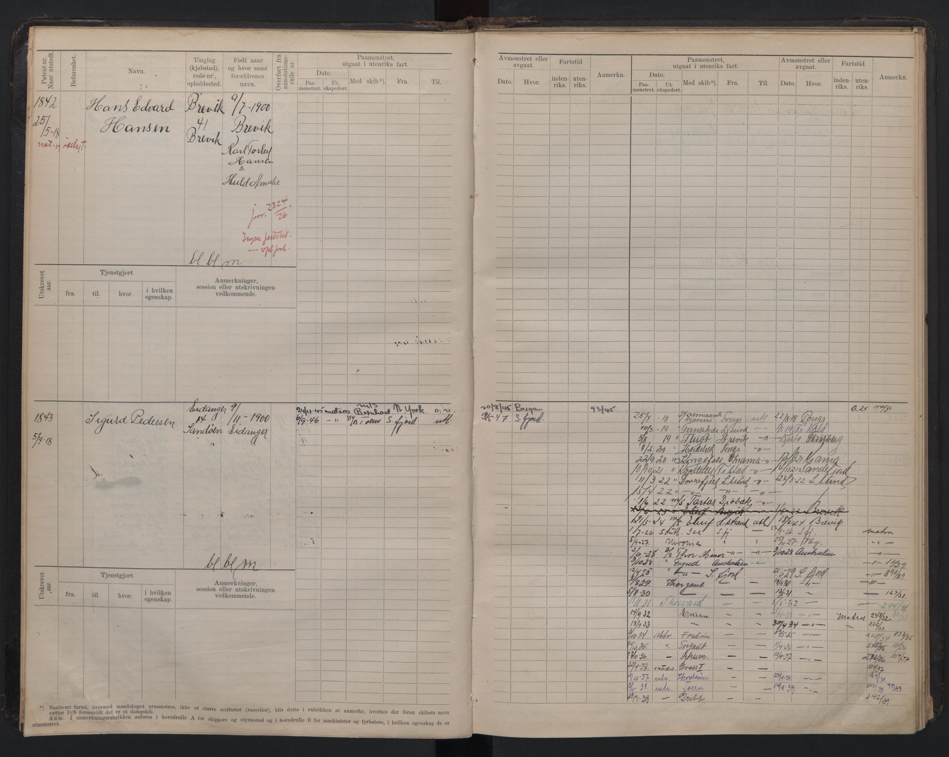 Brevik innrulleringskontor, AV/SAKO-A-833/F/Fb/L0006: Hovedrulle, 1916-1948, s. 12