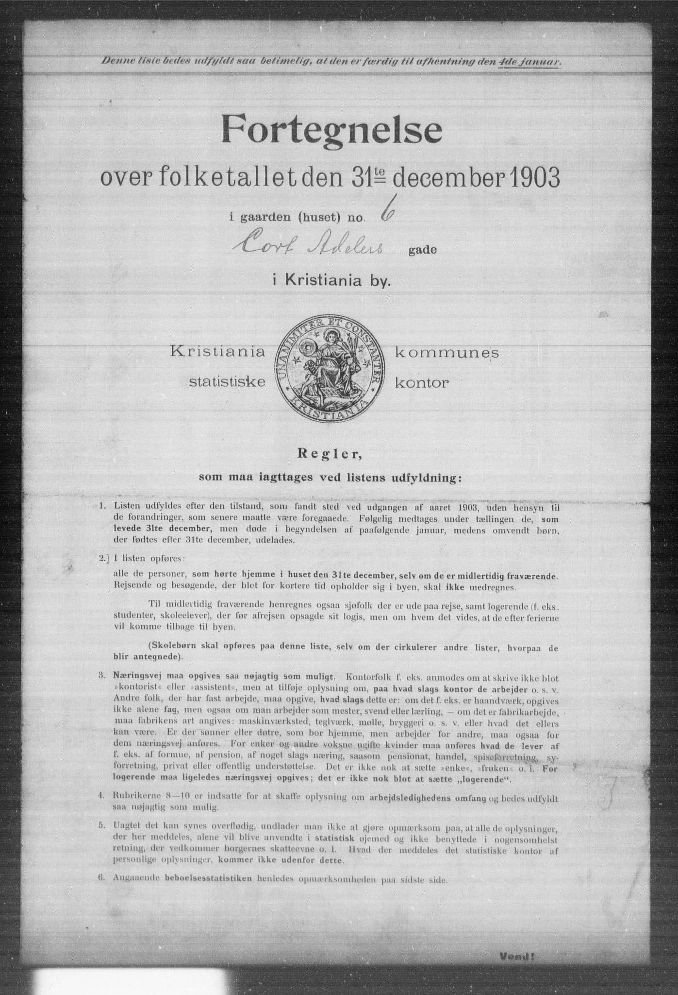 OBA, Kommunal folketelling 31.12.1903 for Kristiania kjøpstad, 1903, s. 2780
