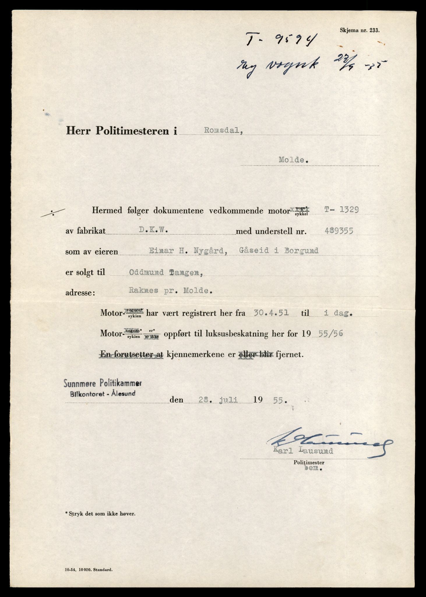 Møre og Romsdal vegkontor - Ålesund trafikkstasjon, AV/SAT-A-4099/F/Fe/L0042: Registreringskort for kjøretøy T 13906 - T 14079, 1927-1998, s. 328