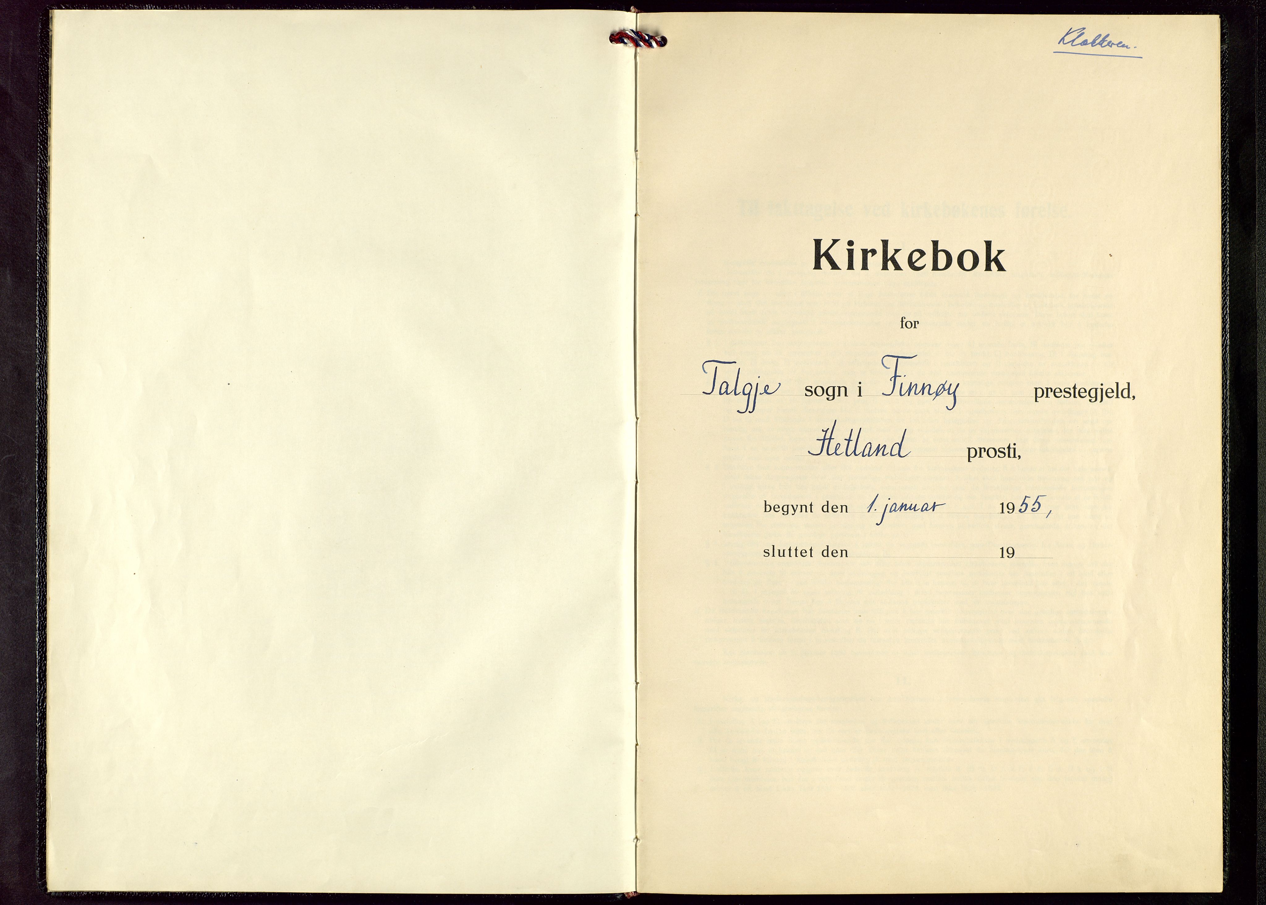 Finnøy sokneprestkontor, AV/SAST-A-101825/H/Ha/Hab/L0010: Klokkerbok nr. B 10, 1955-1982