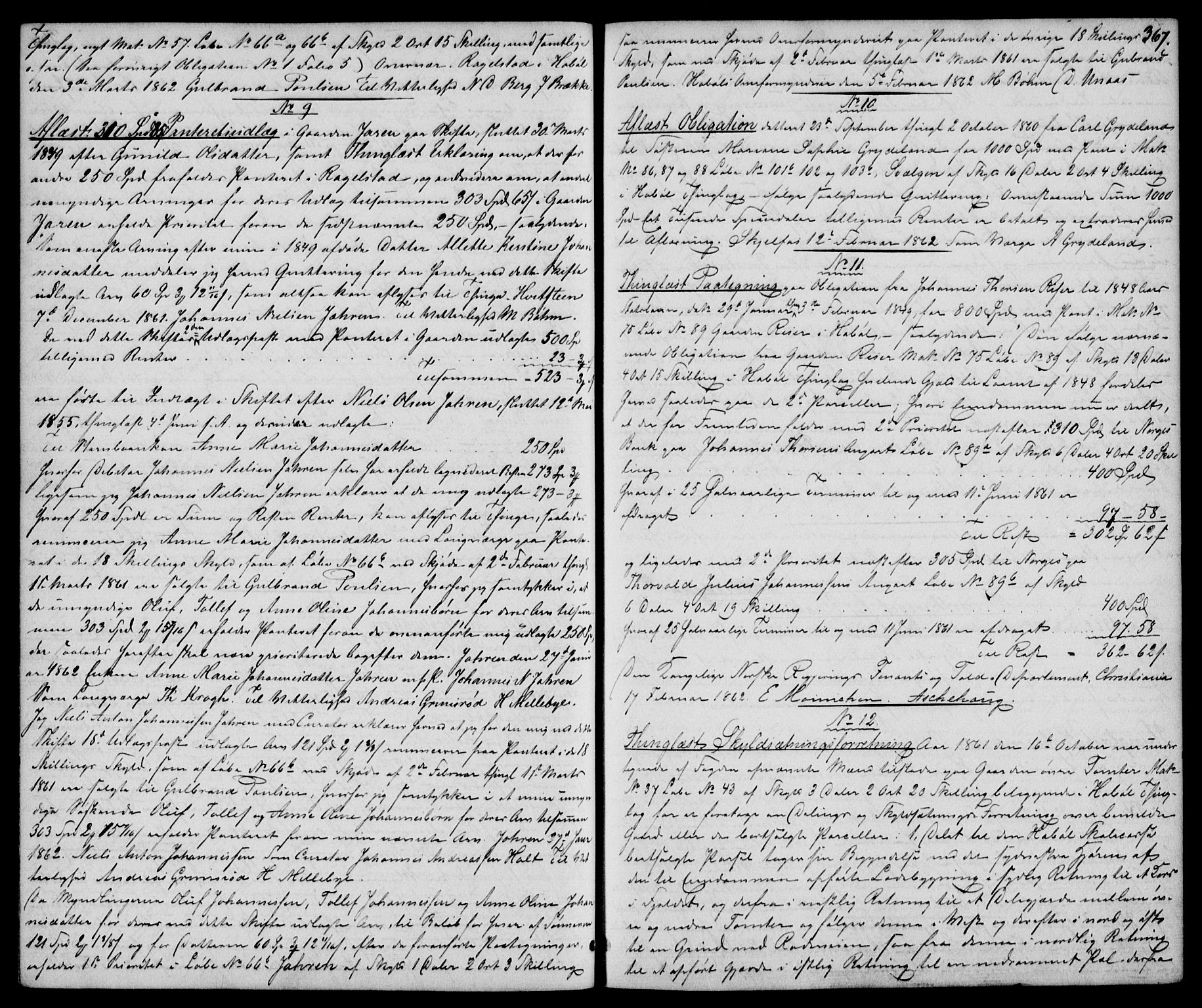Moss sorenskriveri, SAO/A-10168: Pantebok nr. 12, 1859-1863, s. 367