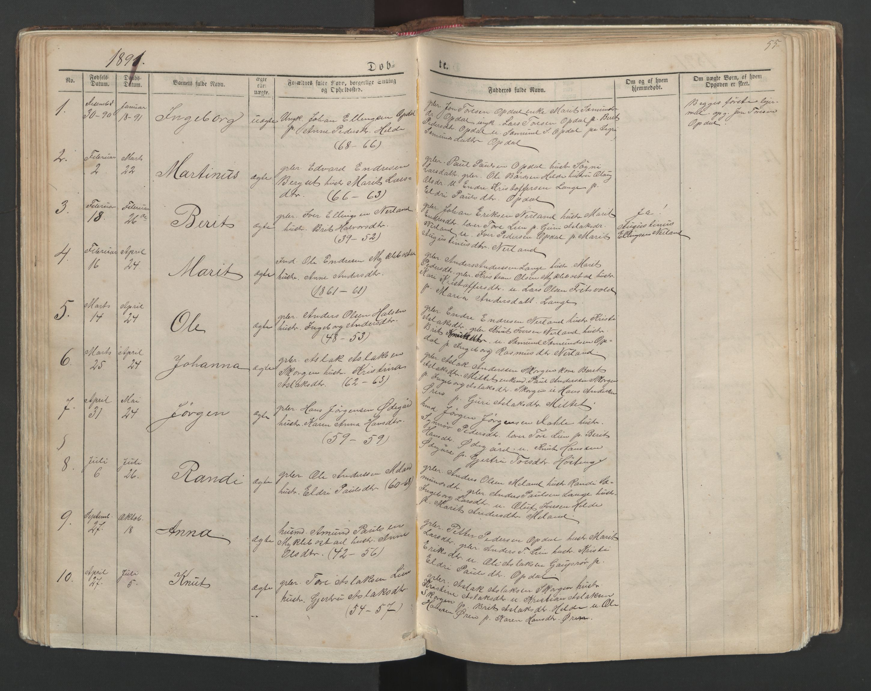 Ministerialprotokoller, klokkerbøker og fødselsregistre - Møre og Romsdal, AV/SAT-A-1454/554/L0645: Klokkerbok nr. 554C02, 1867-1946, s. 55