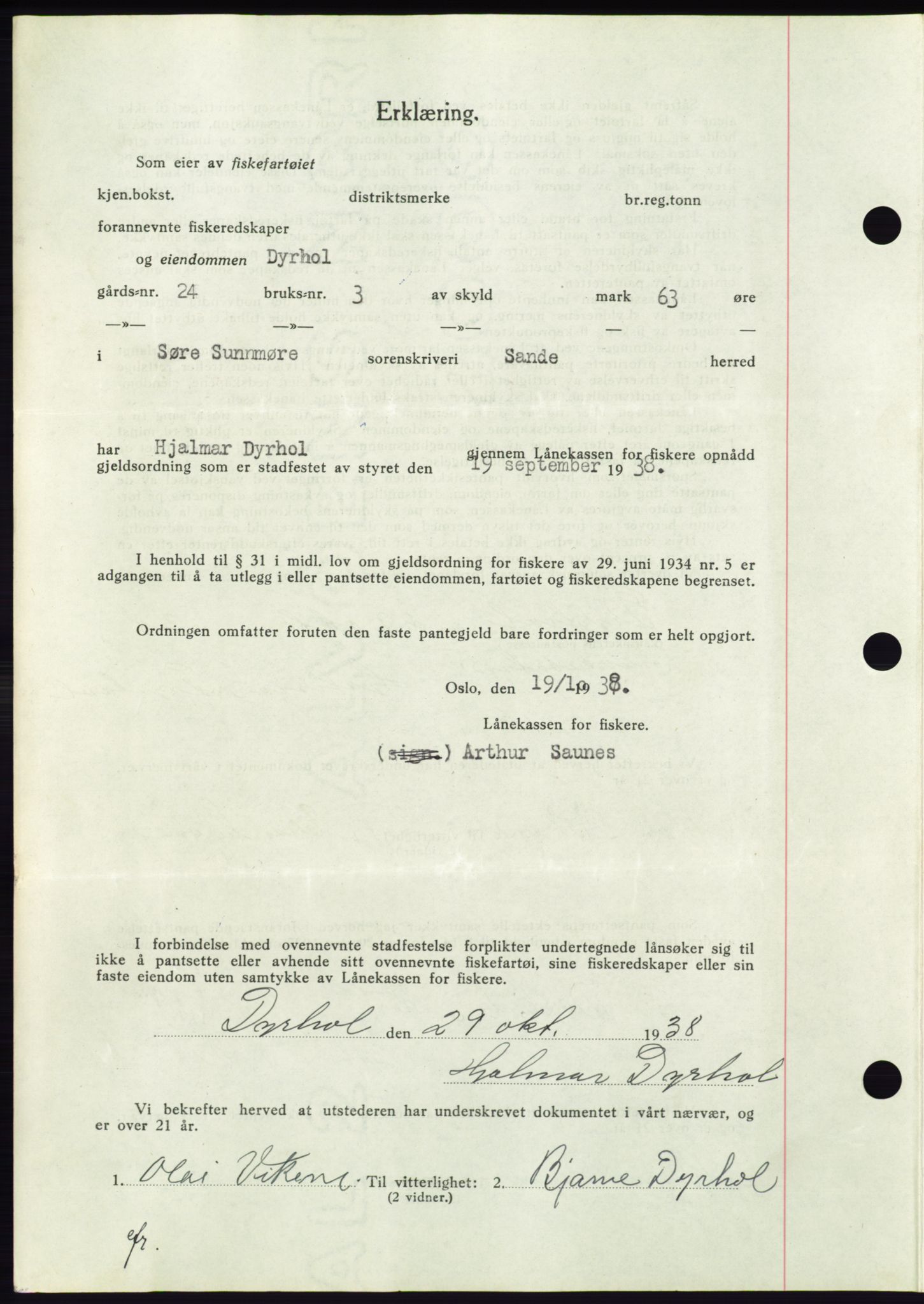 Søre Sunnmøre sorenskriveri, AV/SAT-A-4122/1/2/2C/L0068: Pantebok nr. 62, 1939-1939, Dagboknr: 803/1939