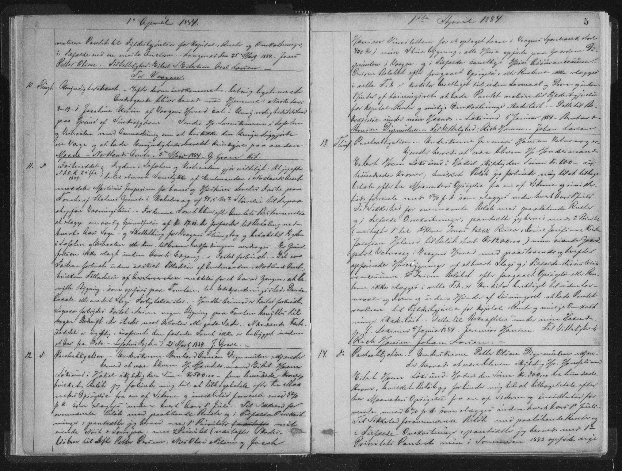 Vesterålen sorenskriveri, SAT/A-4180/1/2/2Ca/L0019: Pantebok nr. P-I, 1884-1886, s. 5