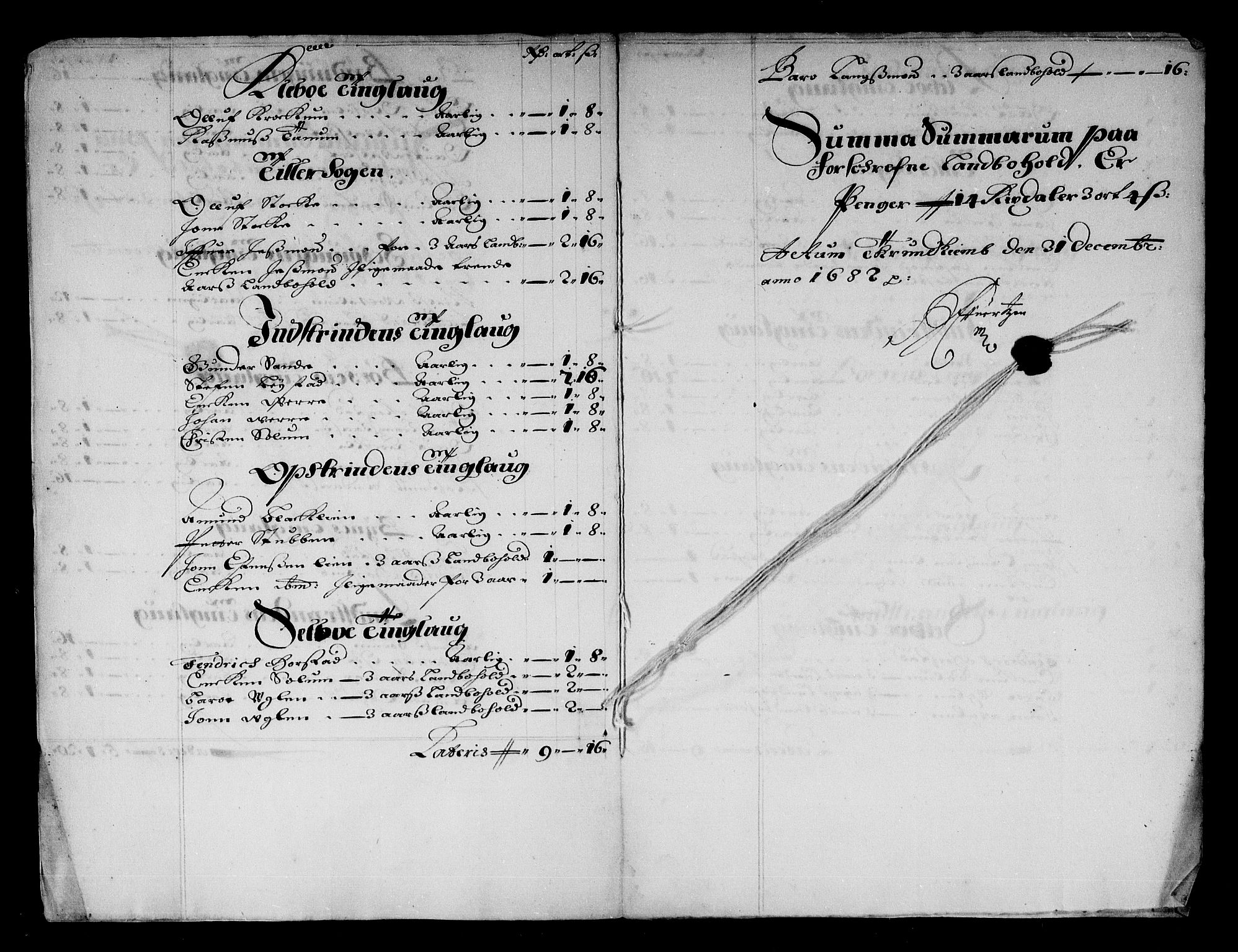 Rentekammeret inntil 1814, Reviderte regnskaper, Stiftamtstueregnskaper, Trondheim stiftamt og Nordland amt, RA/EA-6044/R/Rg/L0066: Trondheim stiftamt og Nordland amt, 1682