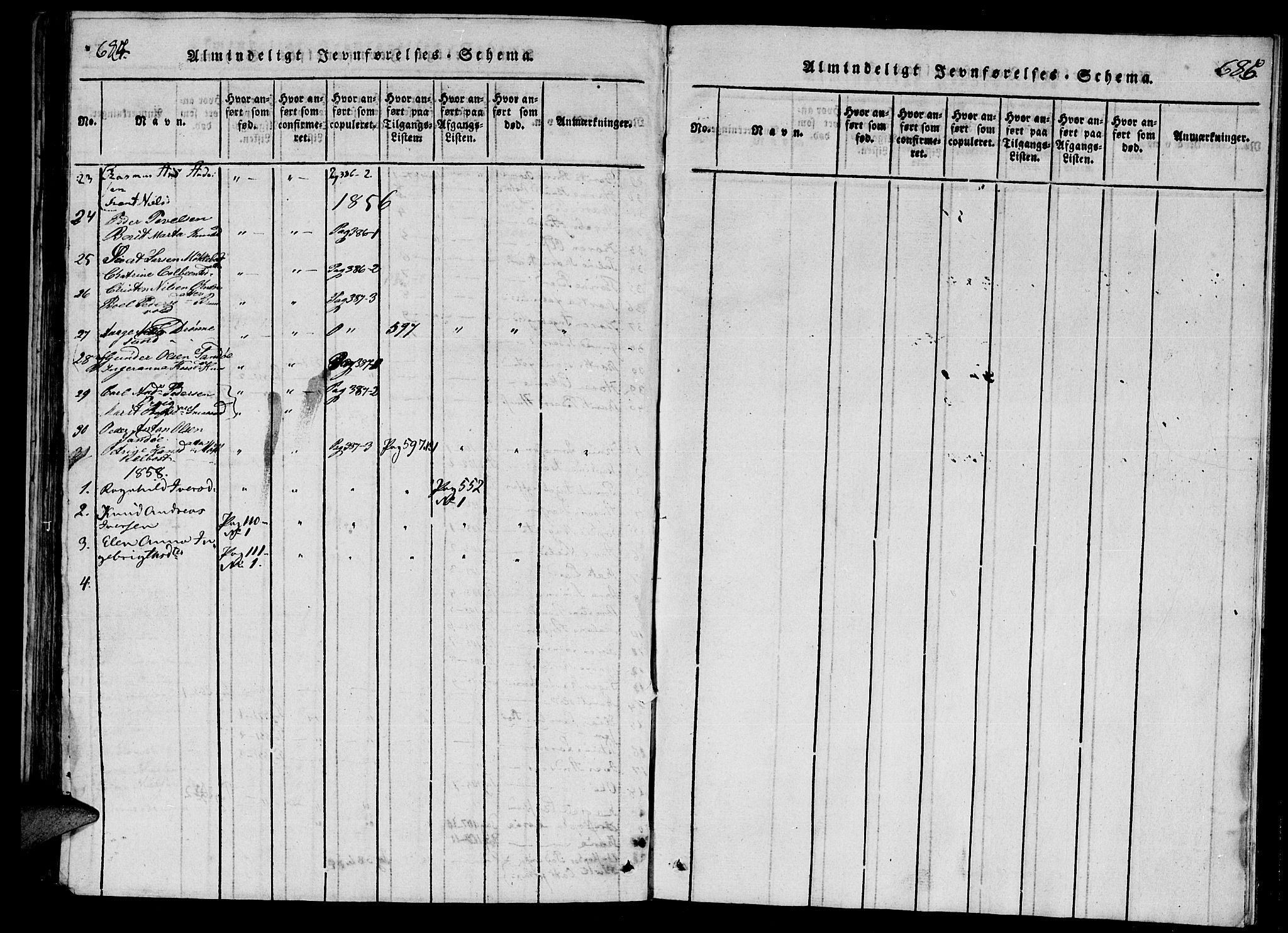 Ministerialprotokoller, klokkerbøker og fødselsregistre - Møre og Romsdal, SAT/A-1454/561/L0727: Ministerialbok nr. 561A01, 1817-1858, s. 684-685