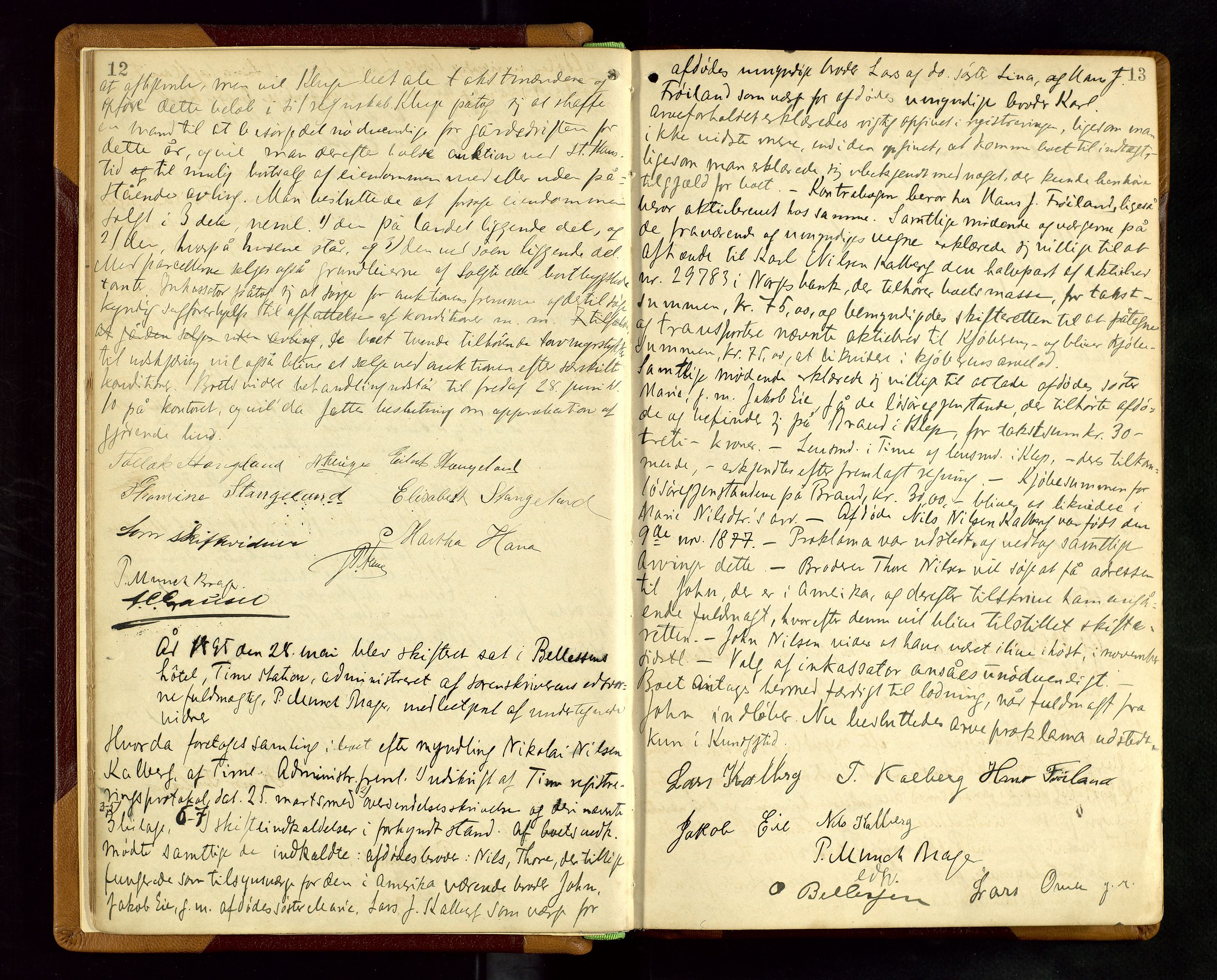 Jæren sorenskriveri, AV/SAST-A-100310/01/5/50/50BA/L0006: SKIFTEFORHANDLINGSPROTOKOLL, 1895-1903, s. 12-13