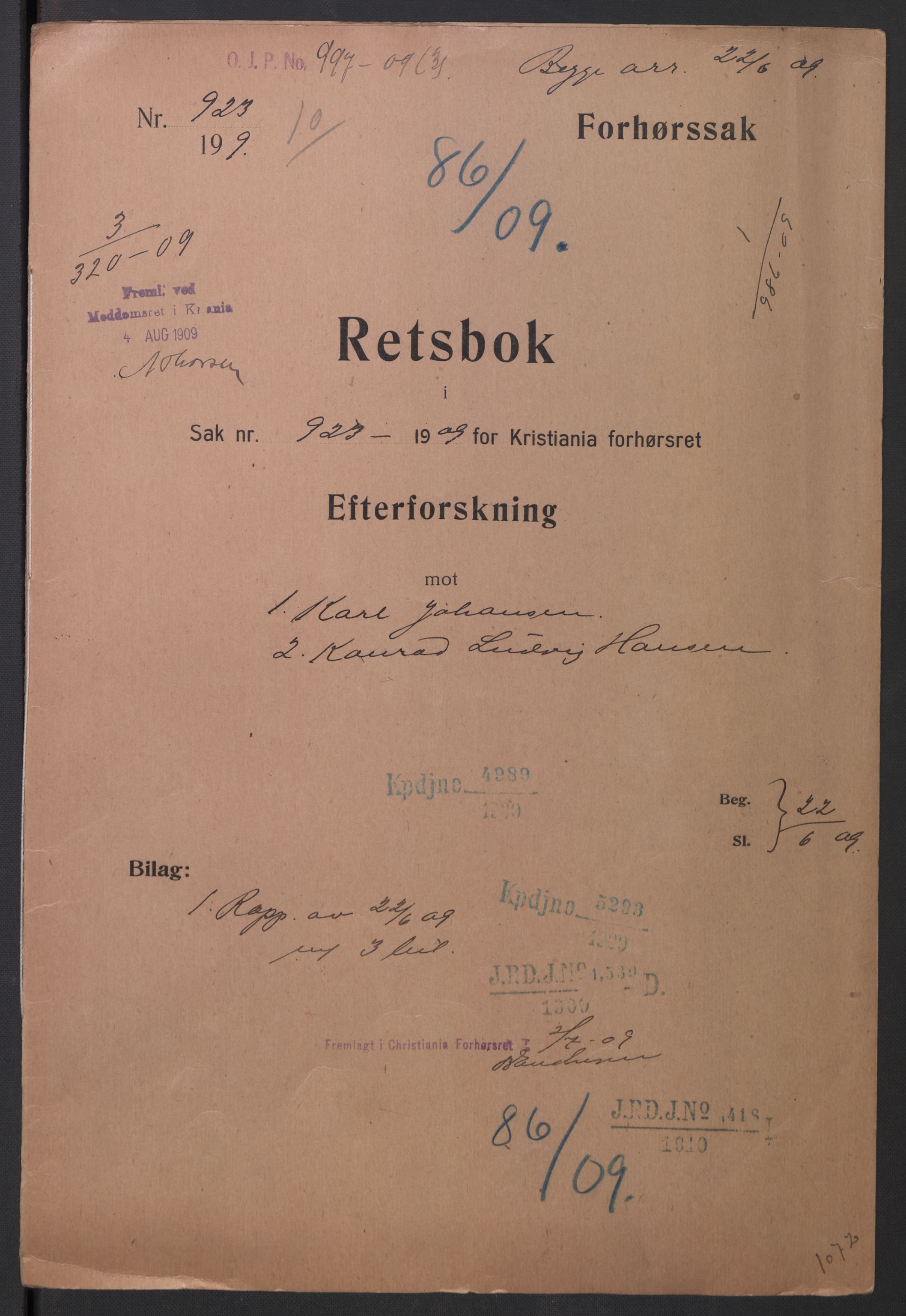 Botsfengslet, AV/RA-S-1539/D/Dn/L0331: 49n-56n, 57n-83n, 1910, s. 869