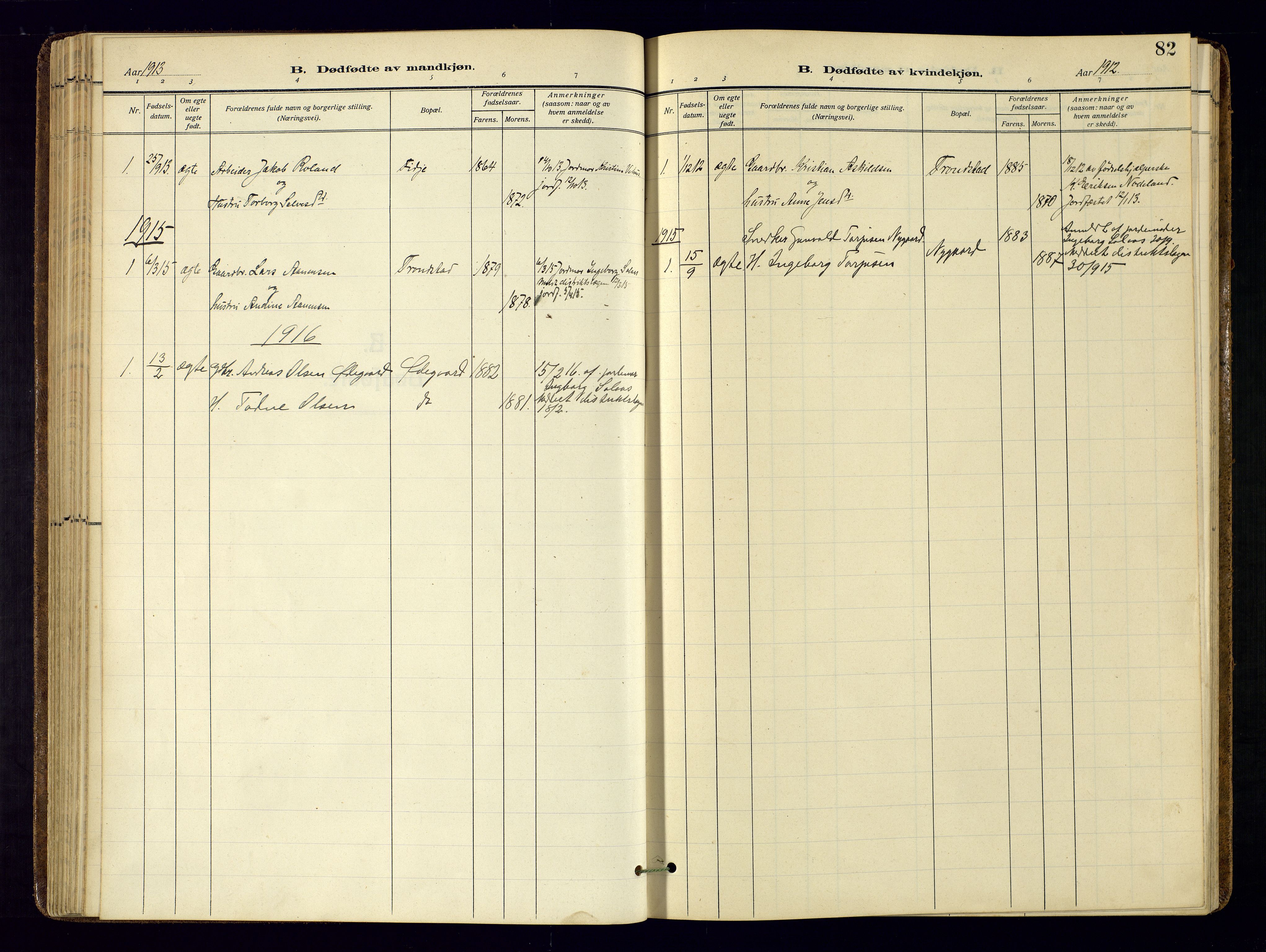 Søgne sokneprestkontor, AV/SAK-1111-0037/F/Fa/Faa/L0004: Ministerialbok nr. A 4, 1911-1945, s. 82