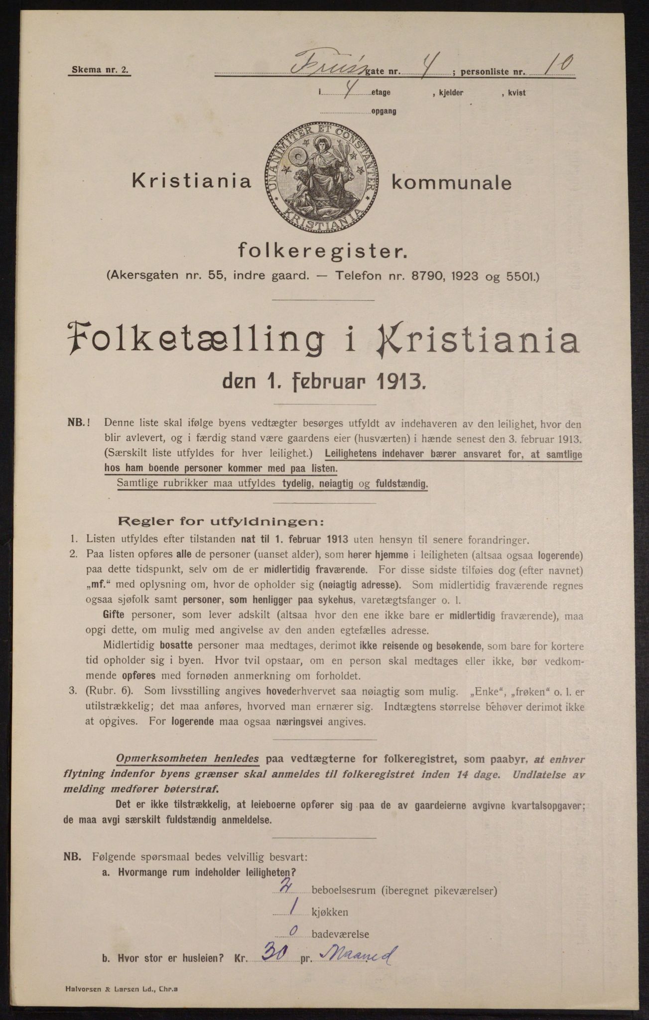 OBA, Kommunal folketelling 1.2.1913 for Kristiania, 1913, s. 27084