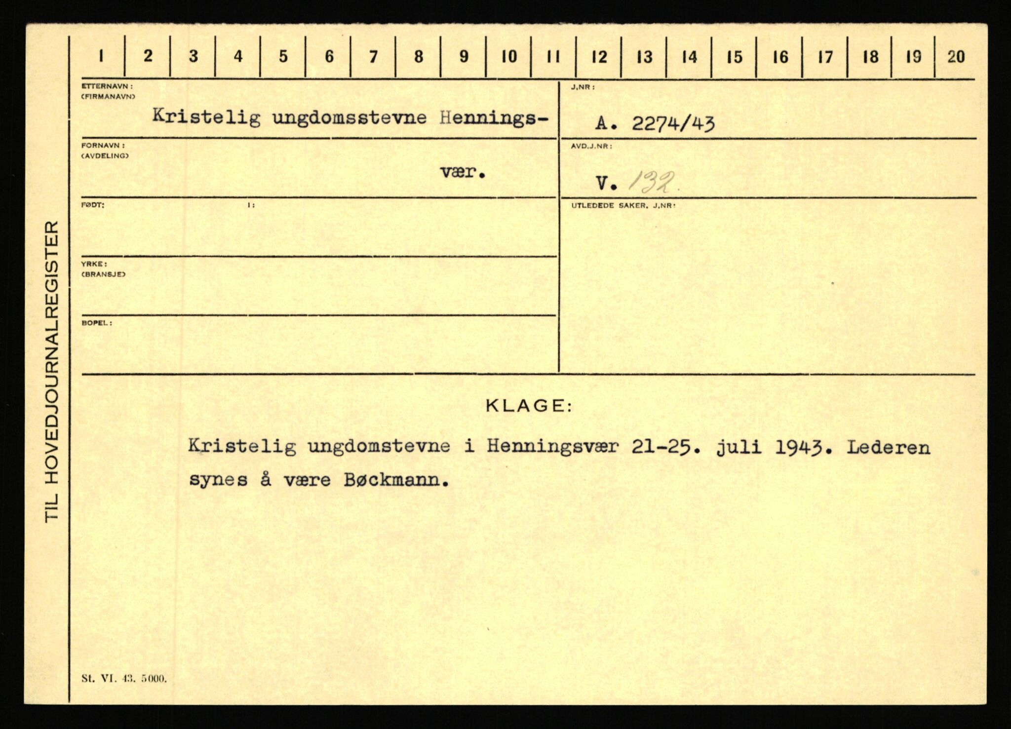 Statspolitiet - Hovedkontoret / Osloavdelingen, AV/RA-S-1329/C/Ca/L0009: Knutsen - Limstrand, 1943-1945, s. 950