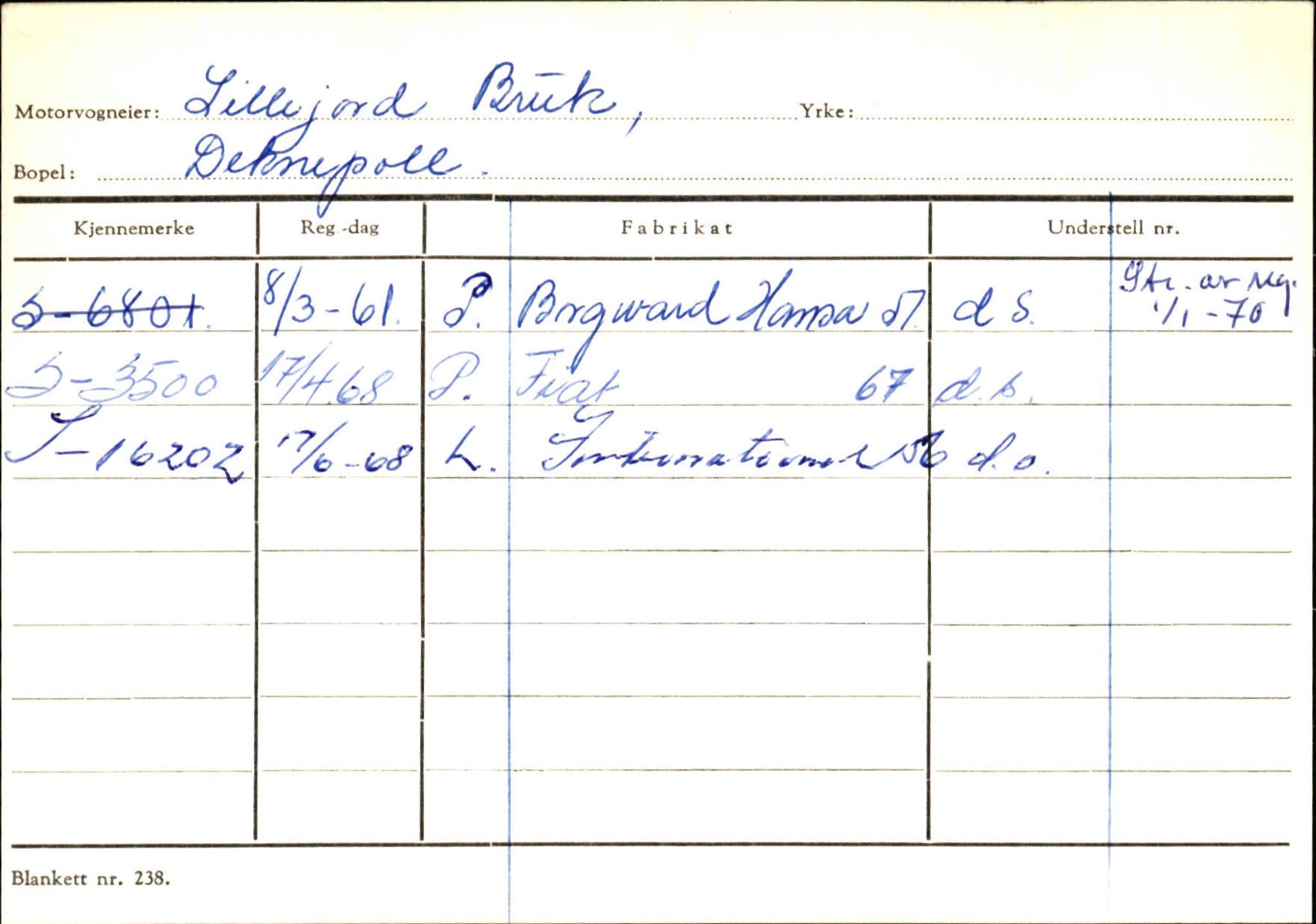 Statens vegvesen, Sogn og Fjordane vegkontor, AV/SAB-A-5301/4/F/L0144: Registerkort Vågsøy A-R, 1945-1975, s. 1646